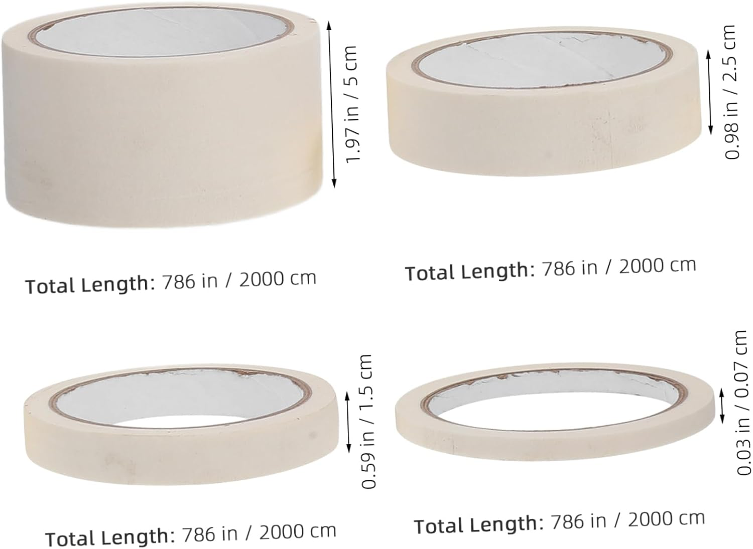 4Rolls Automotive Masking Paper High-Temperature Tape for Painting Drafting and Art Projects