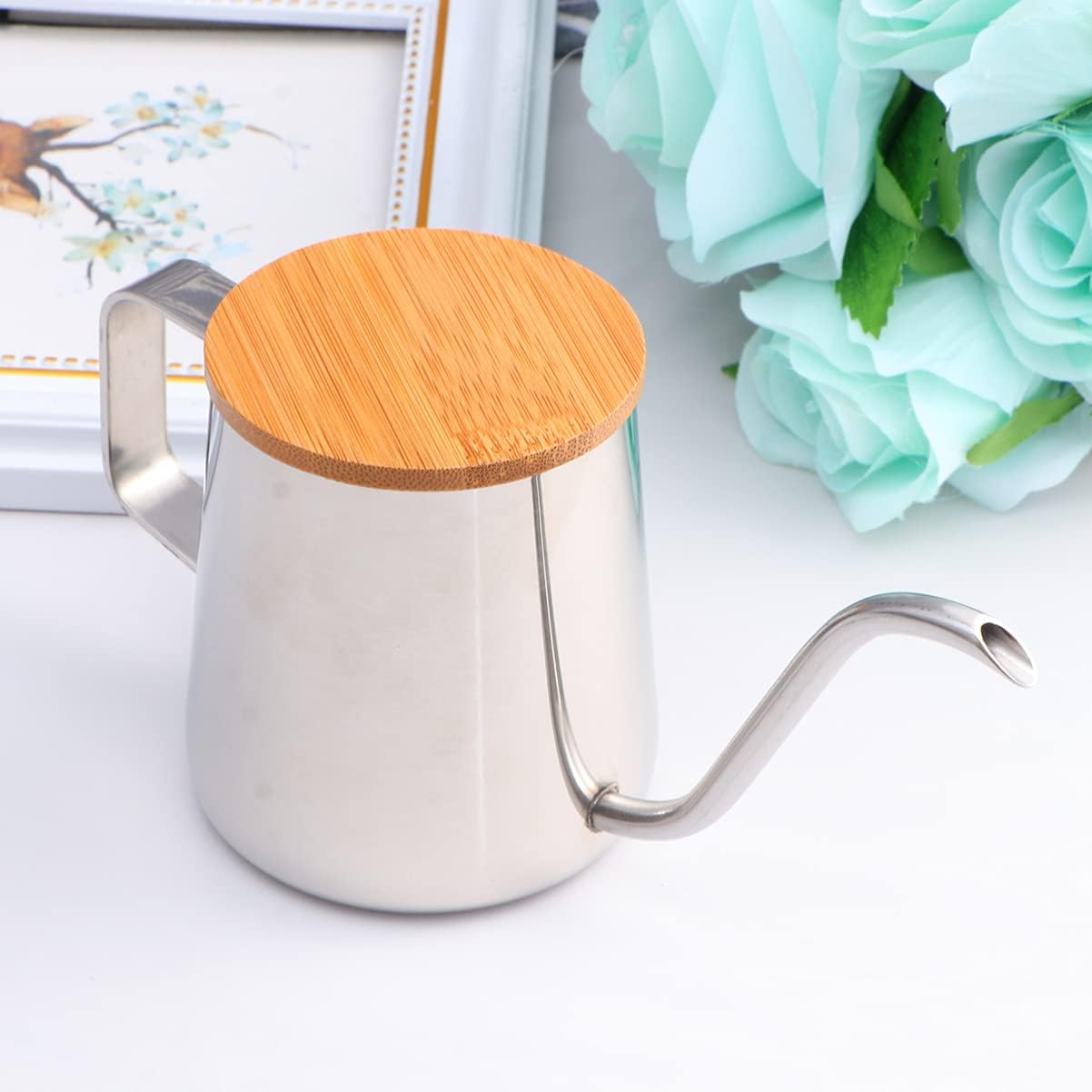 Cabilock Coffee Kettle Coffee Drip Pot Stainless Steel Kettle Small Coffee Maker Espresso Gooseneck Kettle Goose Neck Teapot Coffee Can Metal Coffee Pot Cover Dripping Pot Coffee Machine image number 6