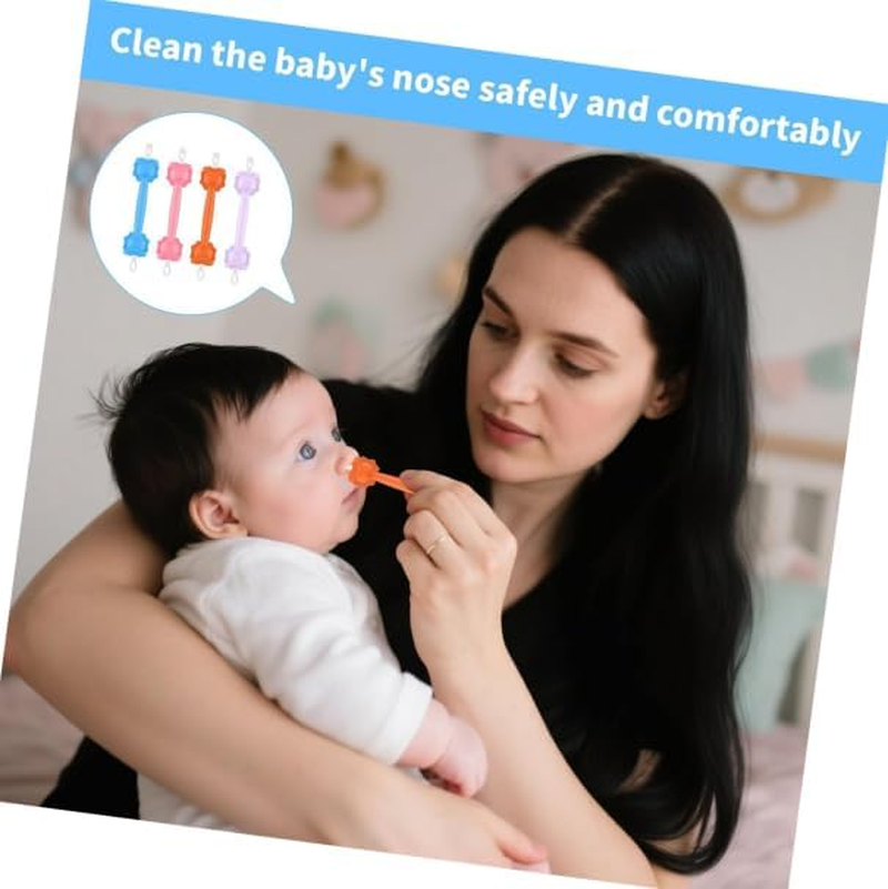 Fokmuaex 4PCS Baby Nasal & Ear Cleaner Set - Safe Booger Remover Tool for Newborns, Infants & Toddlers, Dual-Ended Earwax and Snot Removal Gadget image number 1