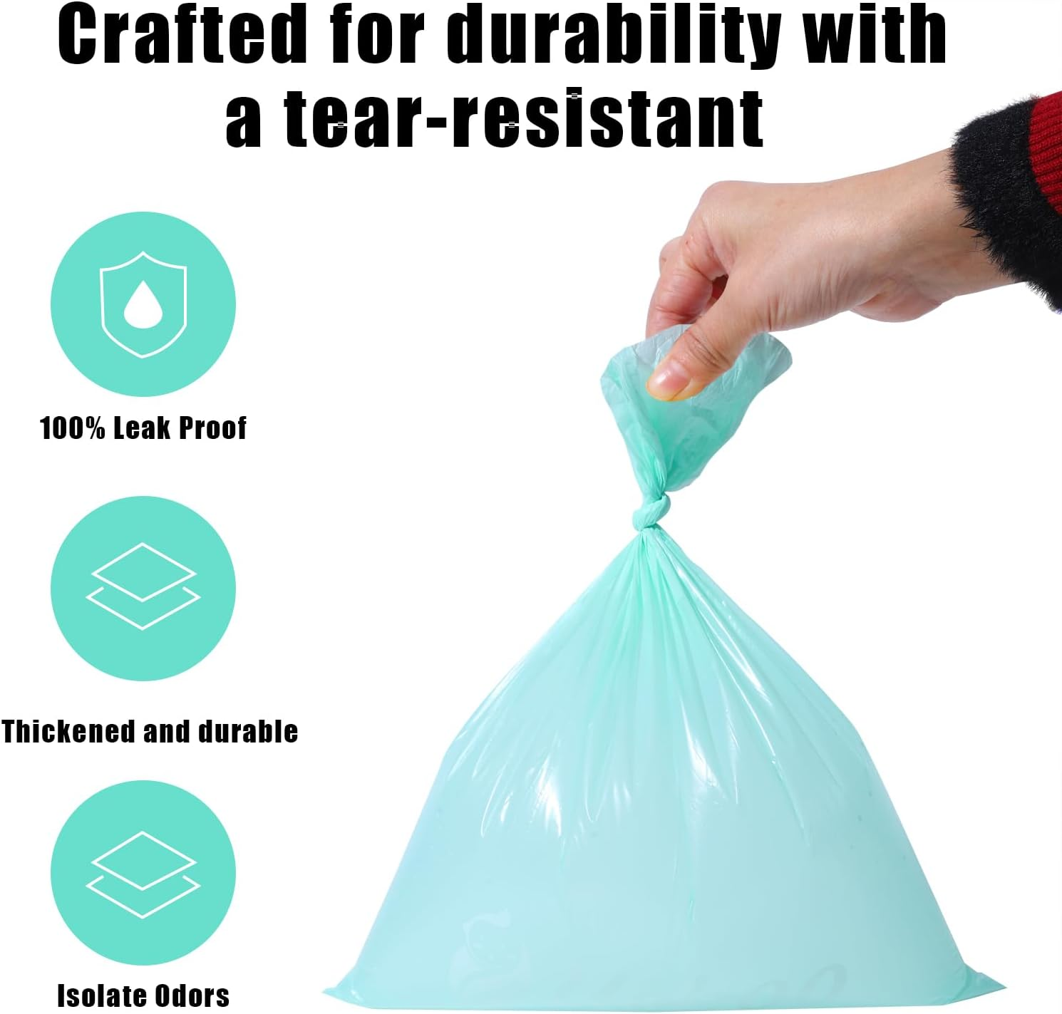 Diaper Bags Disposable for Baby - Fresh Powder Scent, 8 Refill Rolls (120 Pack) Diaper Trash Bags with Dispenser, Diaper Bag Accessory image number 5