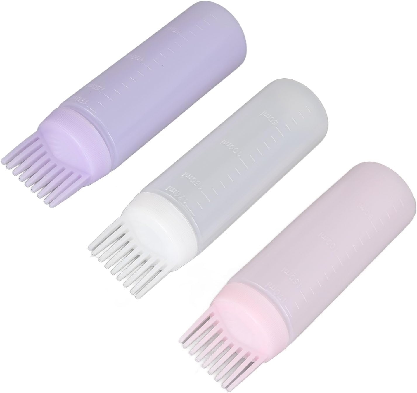Comb Applicator Bottle Hair Coloring Brush Bottle with Precise Scale Easy to Control Hair Dyeing for Home Barbershop 3 Colors image number 1