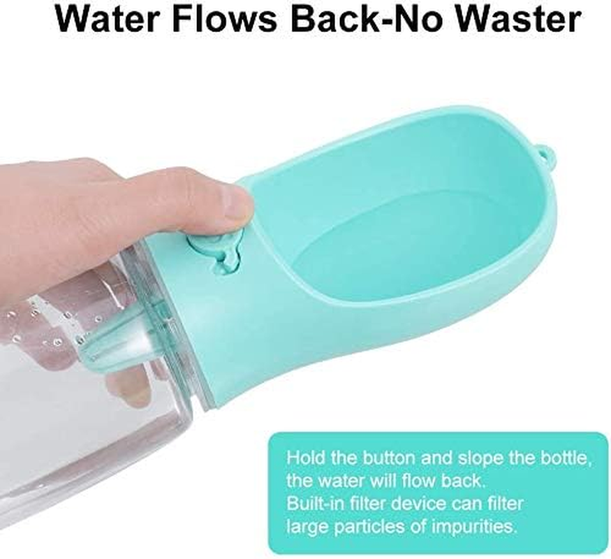 CHANCCI Dog Water Bottle, Leakproof Portable Water Dispenser with Drinking Feeder for Outdoor Walking Hiking Camping, Pet Water Drinking Bowl for Cat Puppy -18Oz/550Ml,Green image number 3