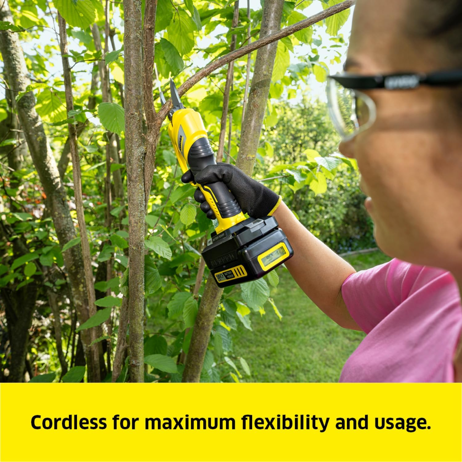 K&auml;rcher Cordless Lopper TLO2-18 18V Battery Platform, Features Real Time LED Display. Easily Cut Branches and Twigs up to 2.5Cm, Byplass Blade Cuts Precisely without Need for Force, Skin Only image number 4