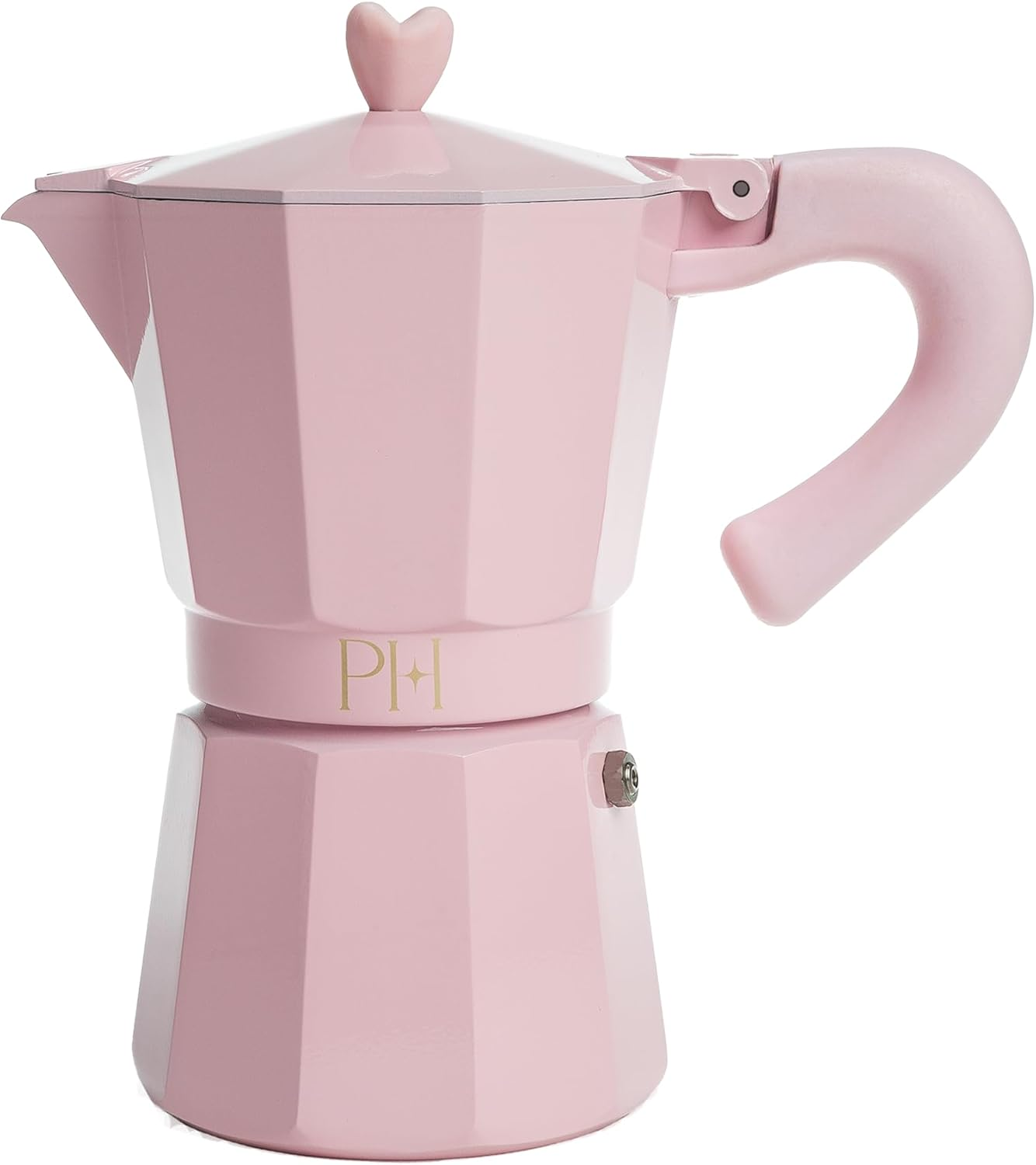 Paris Hilton Stovetop Espresso and Coffee Maker, Italian & Cuban Style Coffee Pot with Iconic Heart Knob, Perfect for Rich Aromatic Espresso, Makes up to 6 Espresso Cups, Pink image number 6