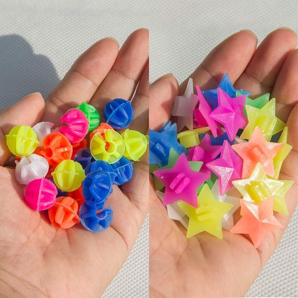 LYSAIMG 216 Pcs Assorted Colors Bike Spokey,Bicycle Wheel Spoke Bead,Bicycle Clip round Beads and Star Wheel Spokes Accessories for Bike Decorations image number 3