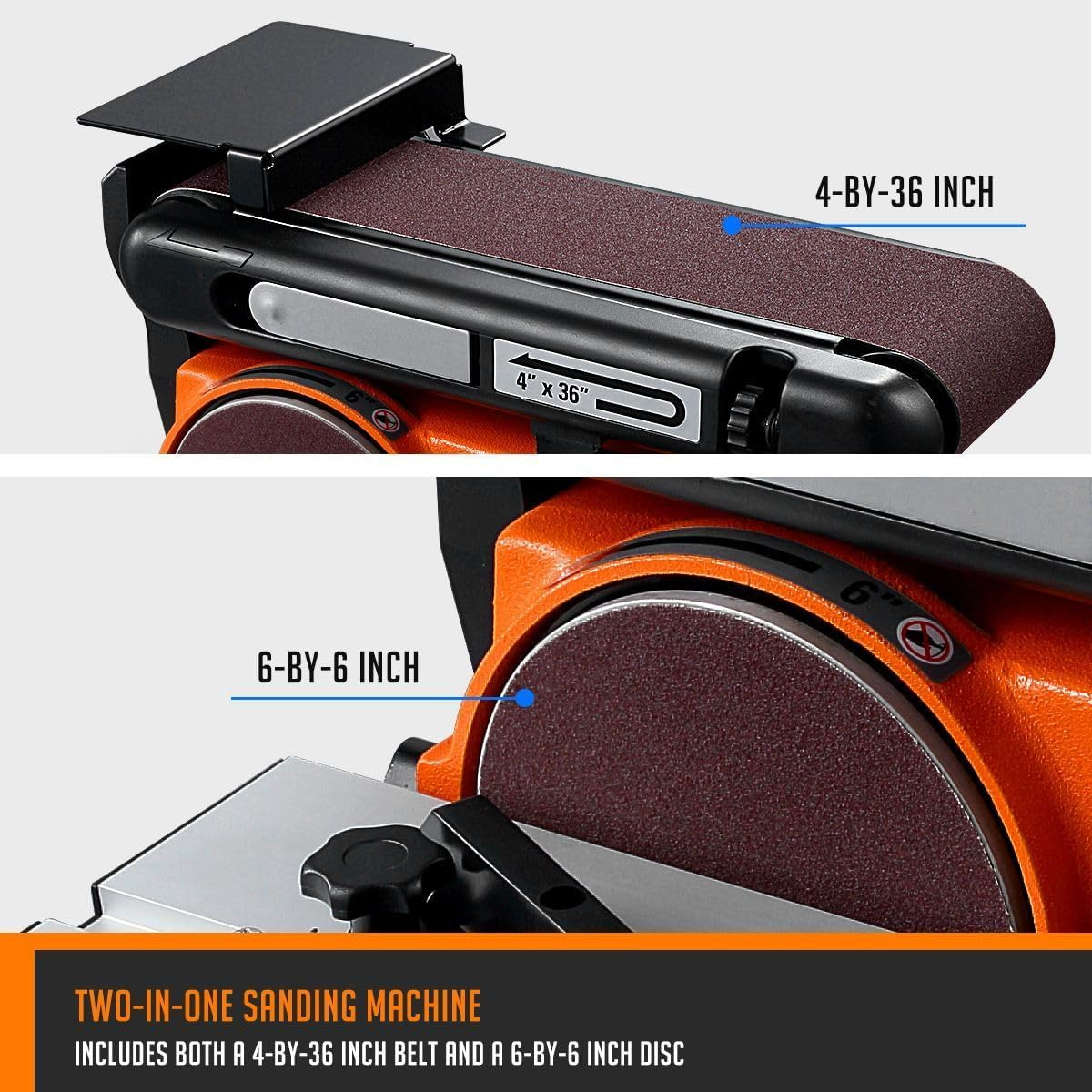 SHOGUN Belt Disc Sander Power Tool Linisher Machine Grinder Bench Sanding Grinding 4X36" Belt 6" Disc 500W image number 2