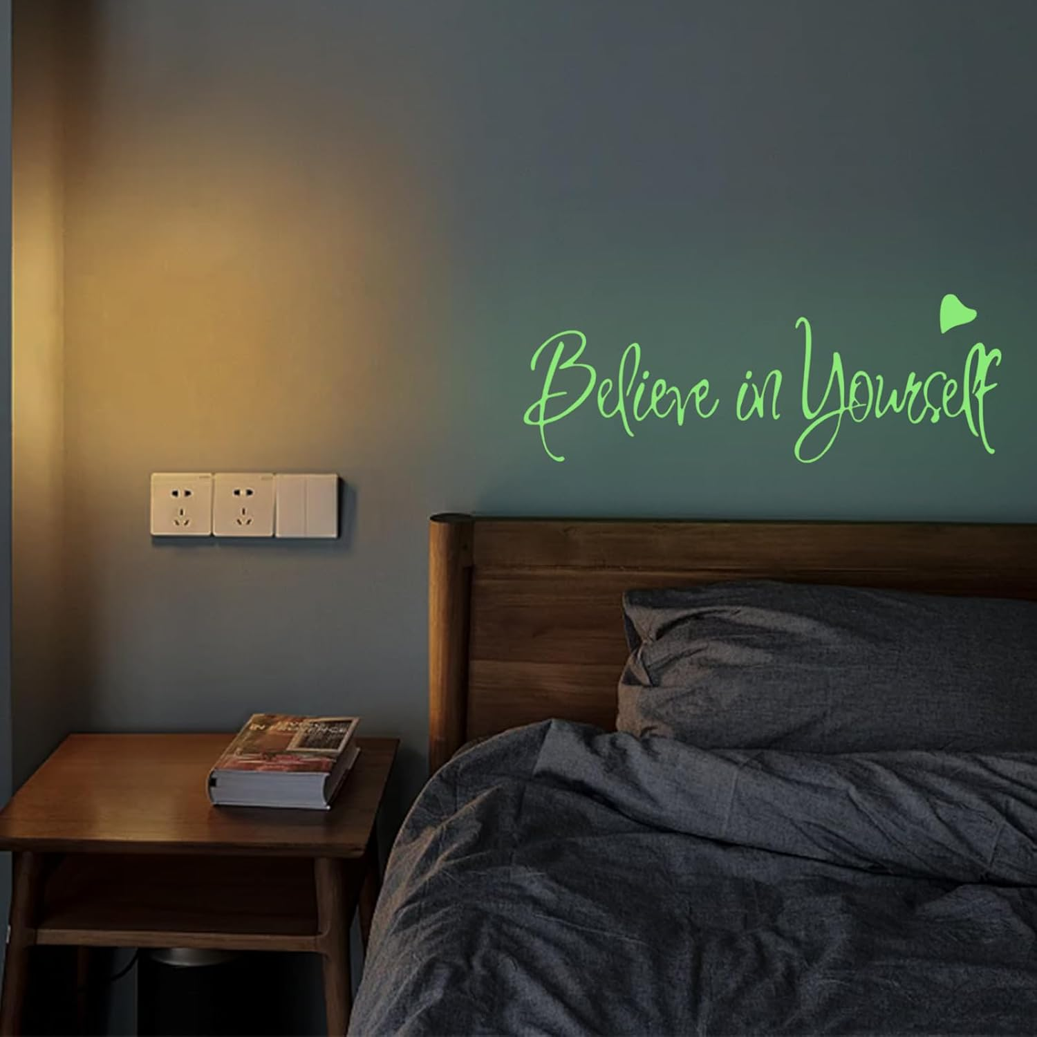 Sgphrzlt Glow in the Dark Believe in Yourself Wall Stickers, Self-Adhesive Inspirational Motivational Quotes Wall Sayings Decals Peel and Stick, Removable Positive Affirmations Decor for Office image number 2