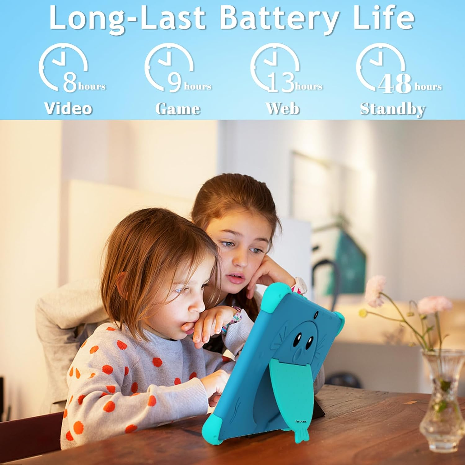 YINOCHE Kids Tablet 10 Inch Toddler Tablet for Kids 5G Wifi with Case Parental Control Dual Camera 32GB Kids Tablets Educational App Preloaded Support Youtube Neflix (Blue) image number 6