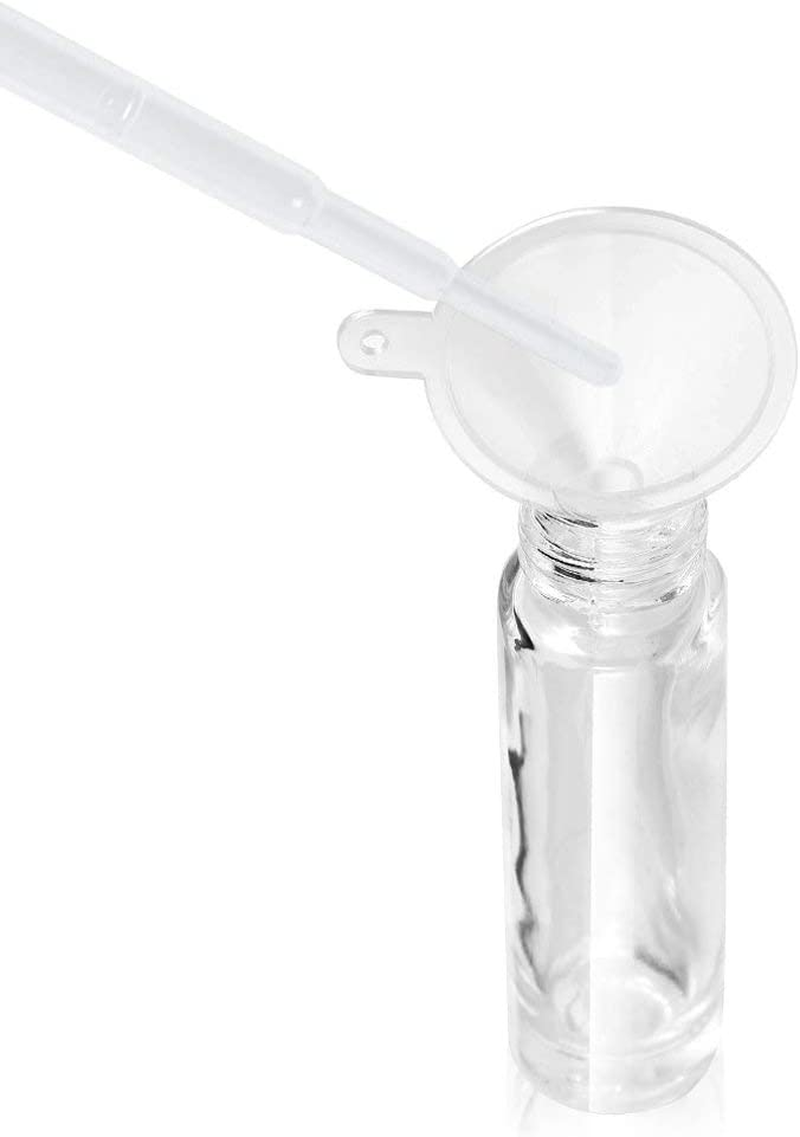 Essentialoil 25PCS 10Ml Clear THICK Essential Oil Glass Roller Bottles with Steel Ball Roll on Bottle (3Xdropper, 1Xball Opener, 2Xfunnel) - Travel, Everyday Use image number 1