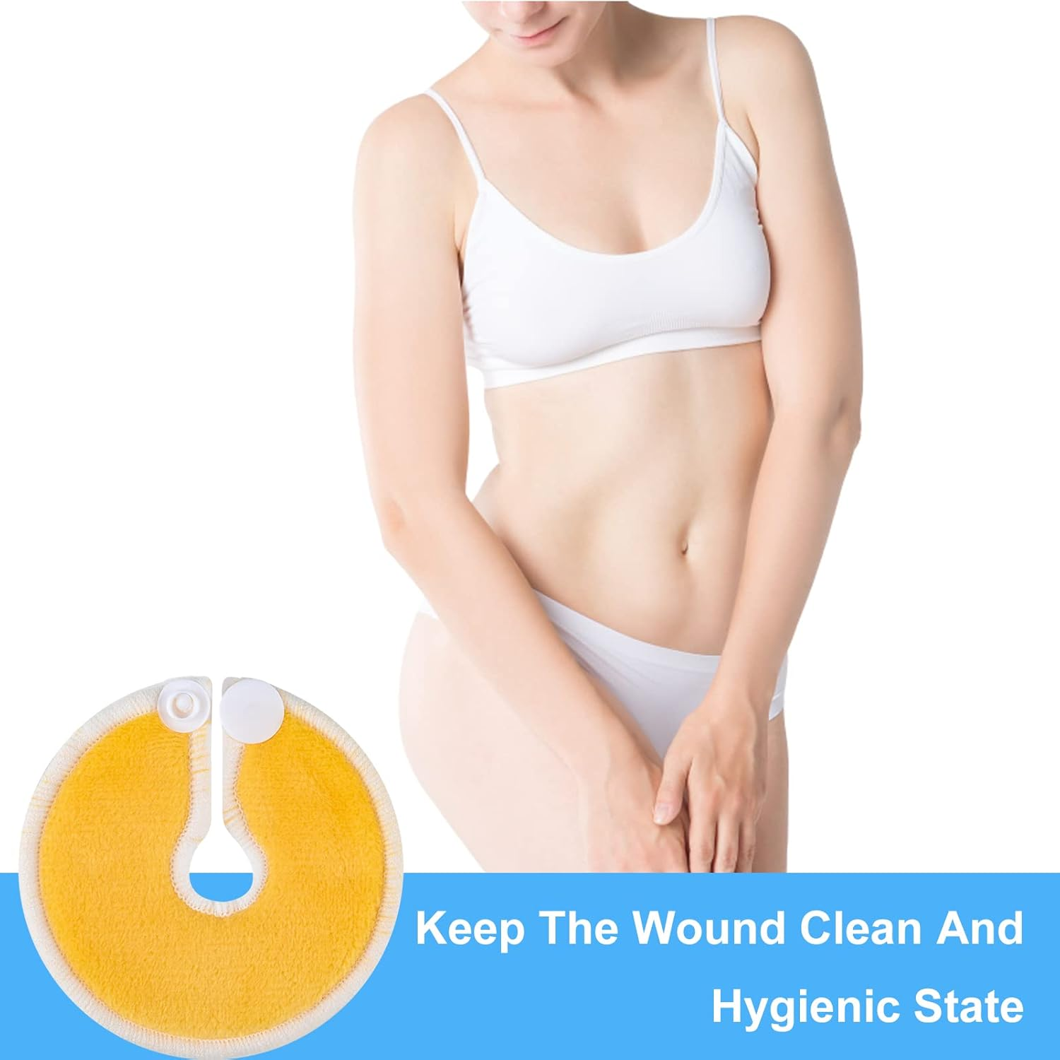 36 Packs G Tube Button Pad Feeding Tube Pads G Tube Button Covers Reusable Breast Feeding Pads Abdominal Dialysis Feeding Tube Supplies for Kid Breastfeeding Stay Dry (One Size) image number 1