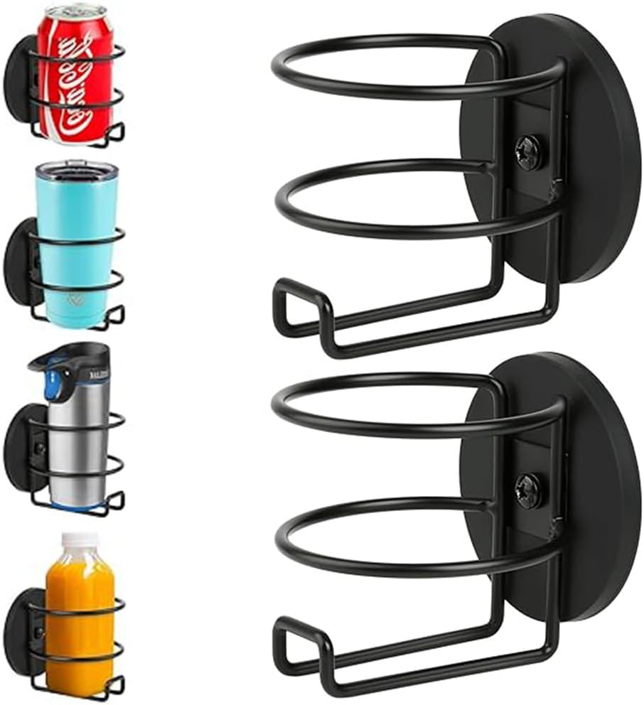 Magnetic Cup Holder 2 Pack, Heavy Duty Metal Beverage Holder, Portable Magnet Cup Holder, Bottle Holder for Refrigerator, Treadmill, Boat, Bus, Car, Side Magnetic. image number 4