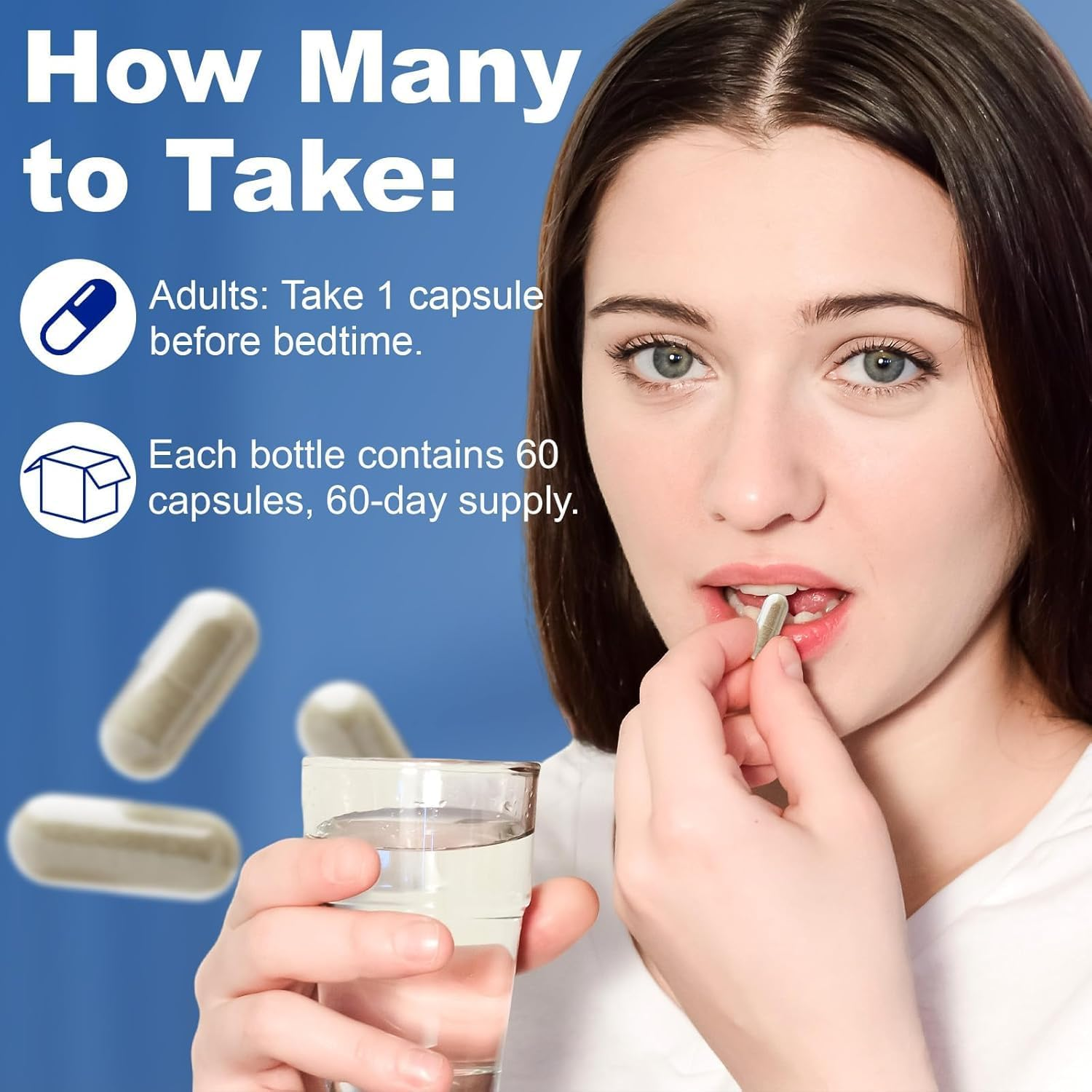 Brain & Focus Non-Gmo & Vegan Capsules, 60 Capsules, 3 Pieces image number 2