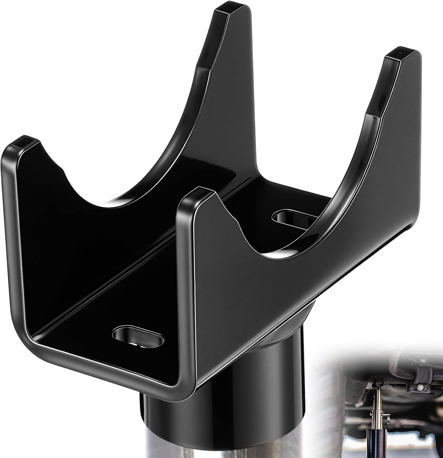 Bottle Jack Adapter Lifting Saddle for 2" 3" 4" round Axle Tube 2" Square Axle Tube, Bottle Jack Adapter Axle Saddle for within 1.5" Lifting Platform, for RV Trailer Garage Farm Ranch image number 1