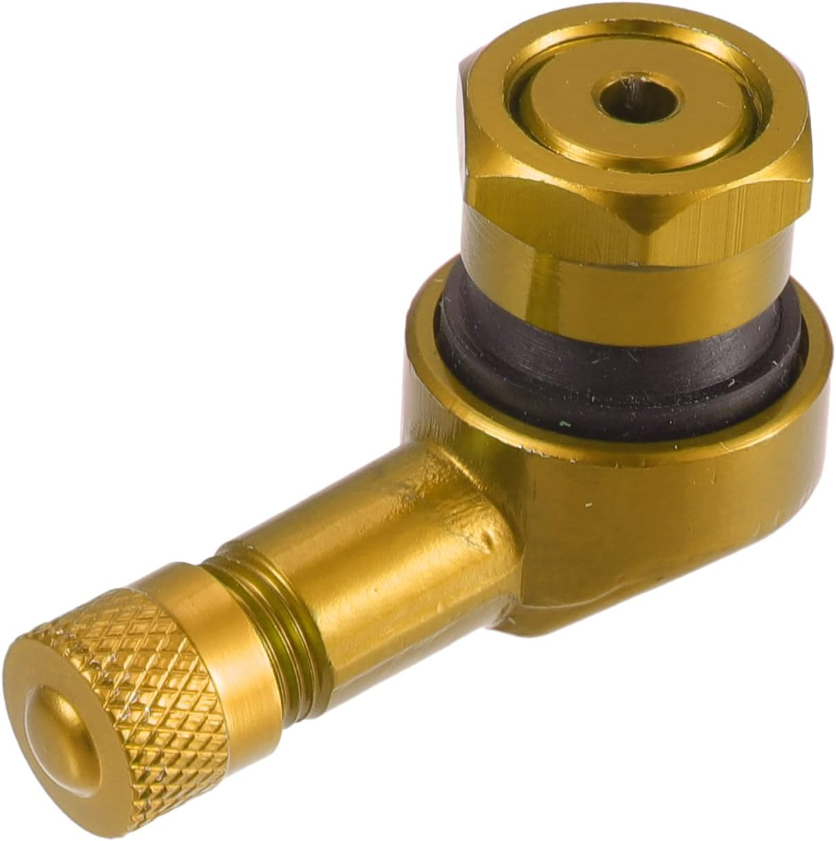 X AUTOHAUX Pair Gold Tone Aluminum Alloy 90 Degree Universal Motorcycle Wheel Rim Vacuum Tire Valve Stems Caps 11.3Mm image number 2