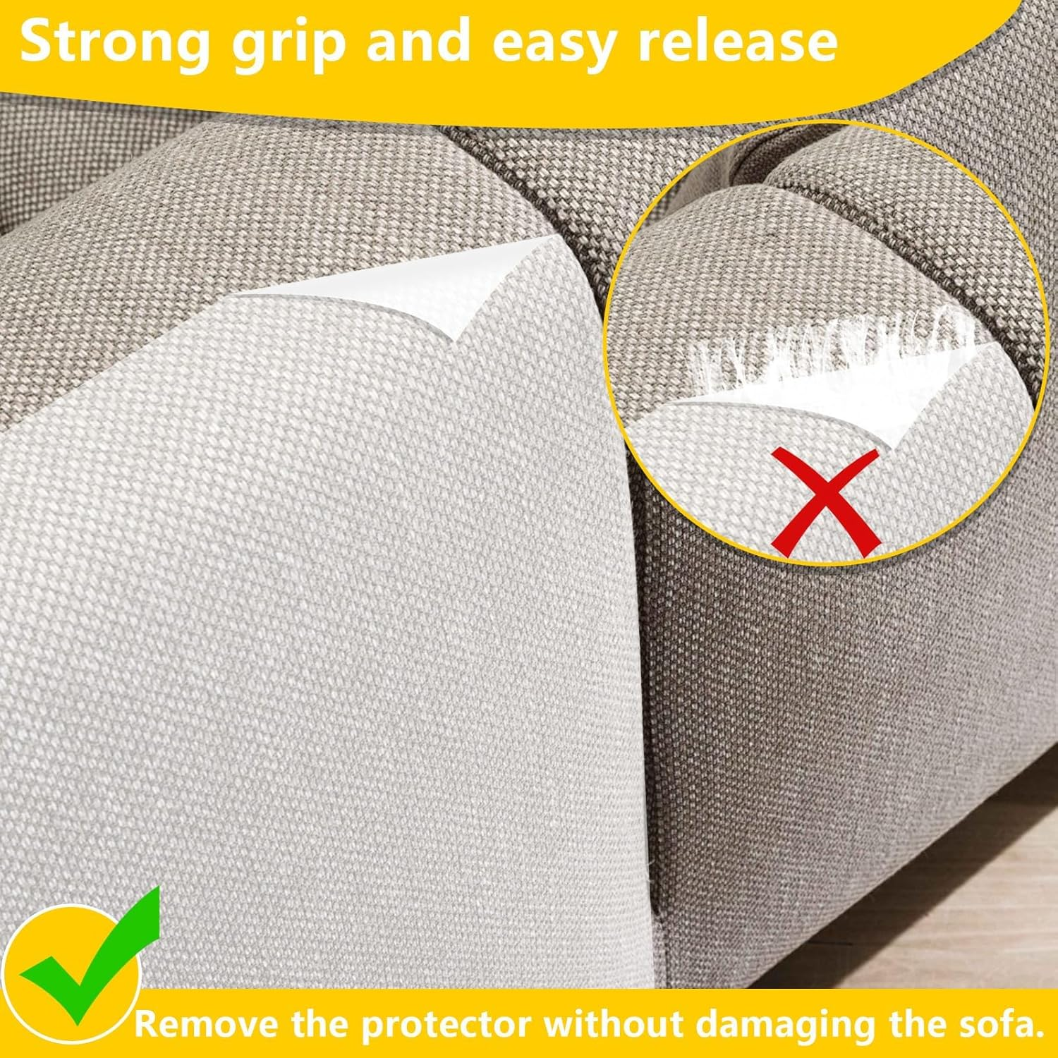 Cat Scratch Protector, Grip-Resistant and Durable Anti-Scratch Tape with Scraper, Anti-Scratch Furniture Protection for Sofa, Couch, Walls & Mattresses, Durable Scratch Deterrent for Cats(20 X 300Cm) image number 4