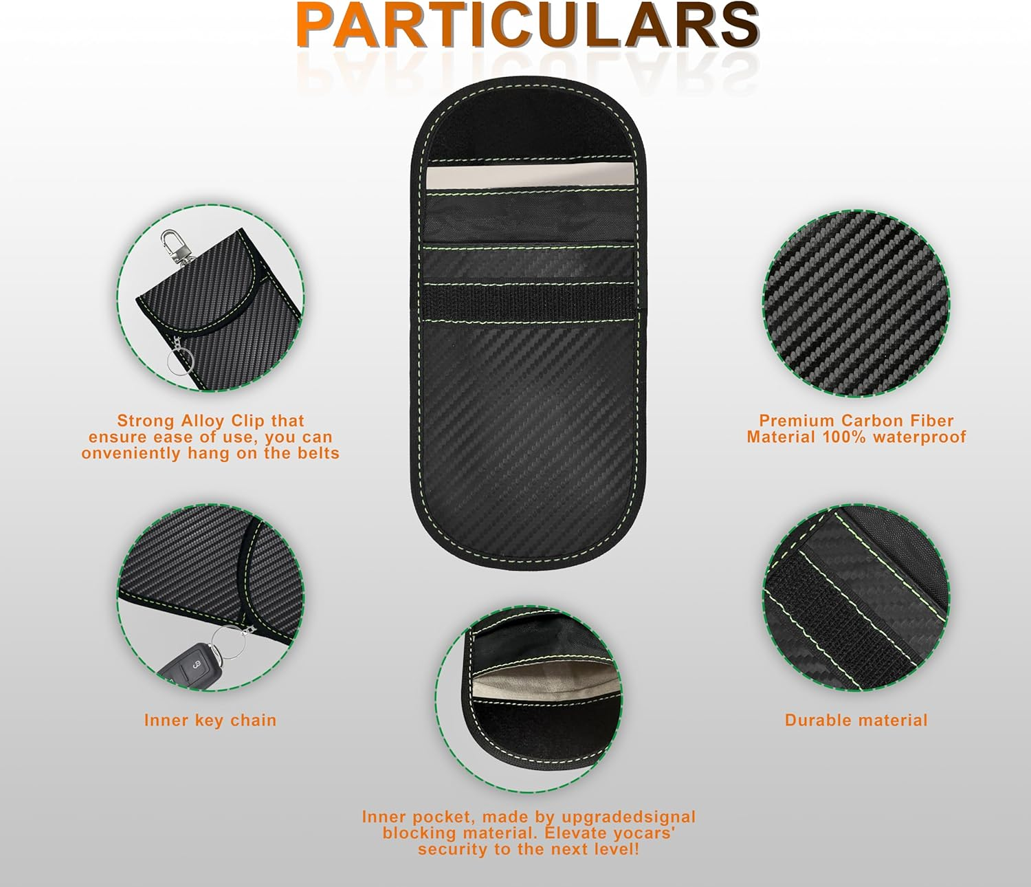 Faraday Bag for Key Blocker Bags 2-Pack - Anti-Theft Dual-Layer RFID Shielding Pouch for Car Keys & Credit Cards, Magic Seal Design, Faraday Key Fob Protector (3.8 &times; 8.0 In) (Dark Black) image number 5