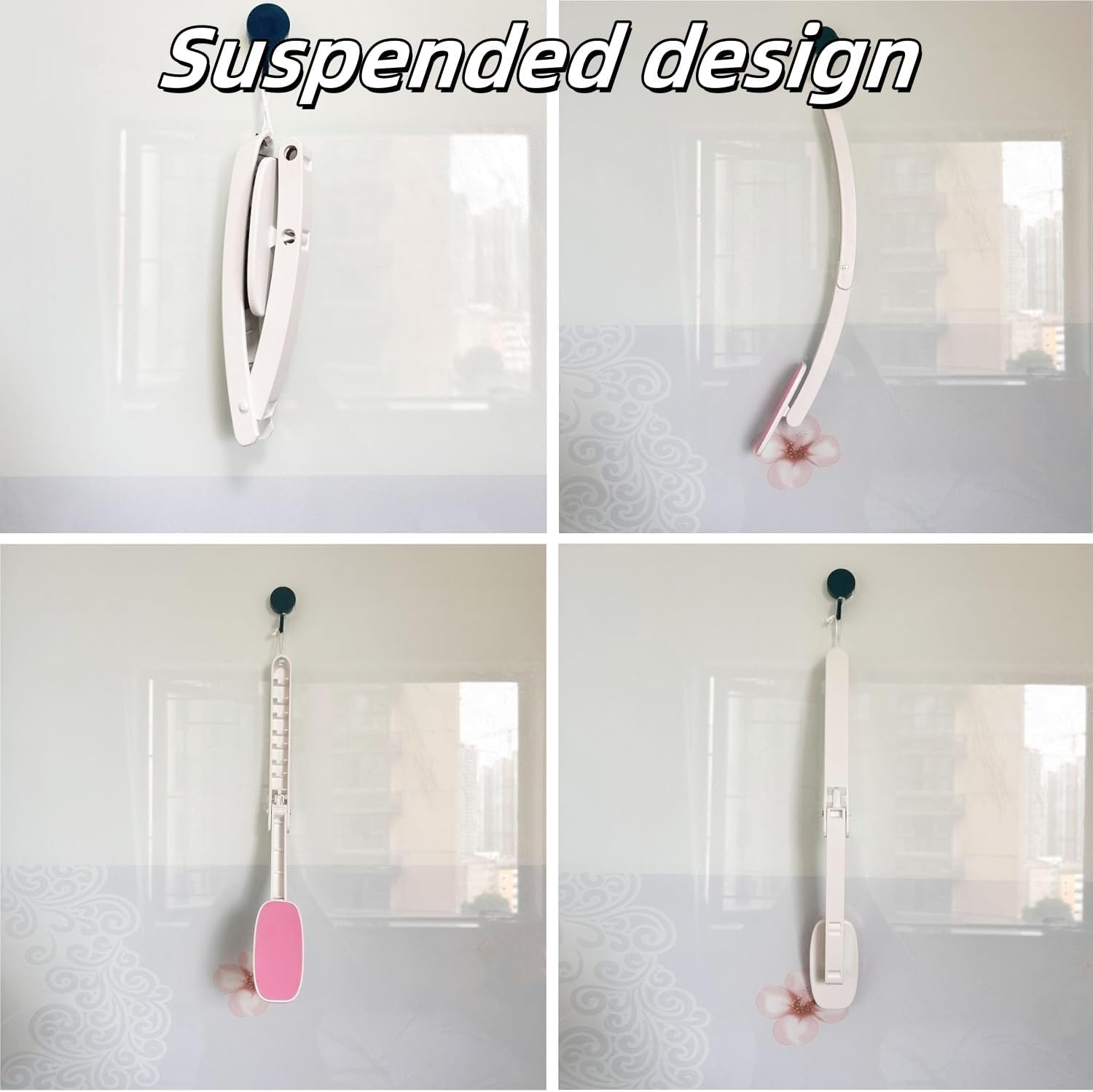 2Pcs Folding Lotion Applicator for Back,Long Handled Back Lotion Applicator,Back Cream Applier for Senior,Sunscreen Applicator for Back Foldable,Back Applicator for Cream (Grey,Rose Red) - Grey,Rose Red image number 4