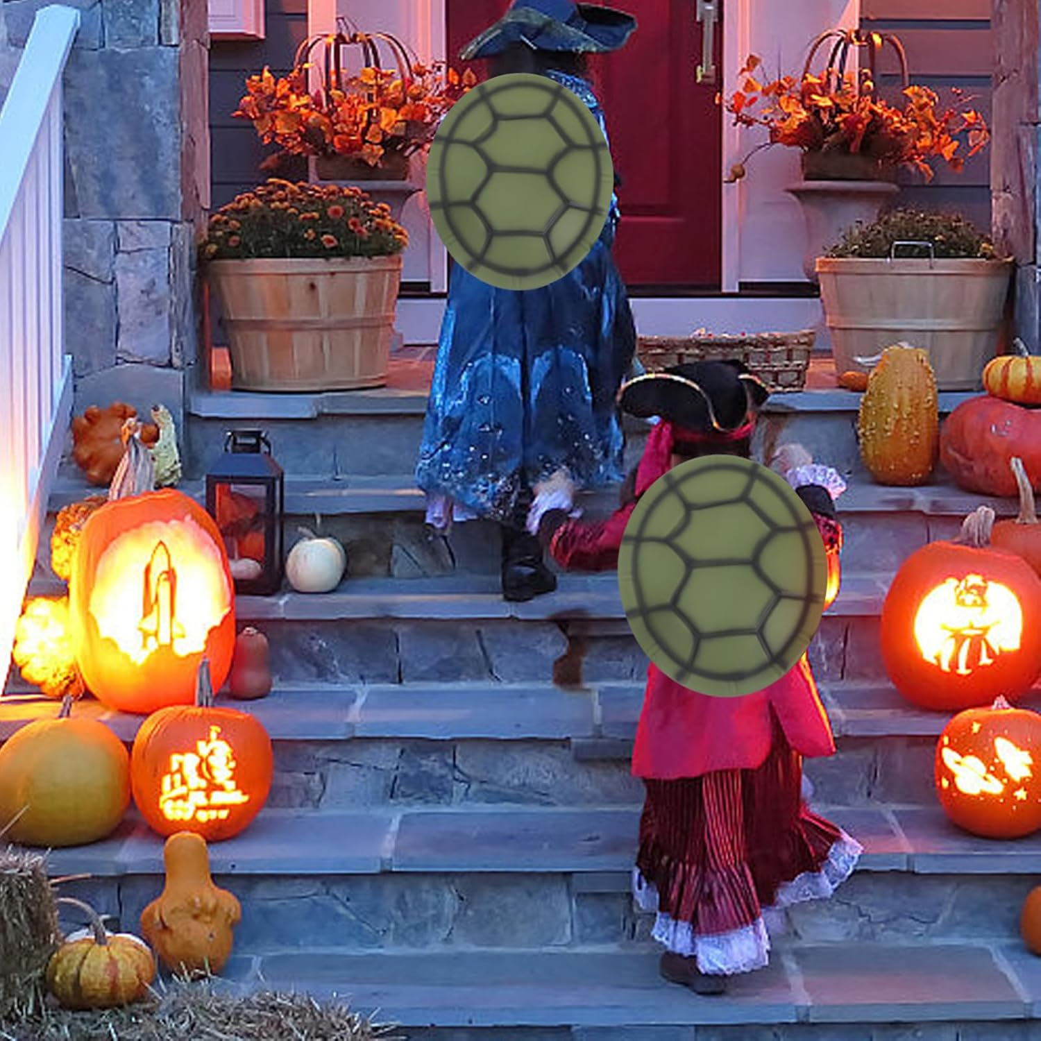 Toddmomy 3Pcs Halloween Turtle Shell Cosplay Costume,Eva Turtle Shell Props Turtle Shell Backpack Cosplay Props for Halloween Dress up Accessories