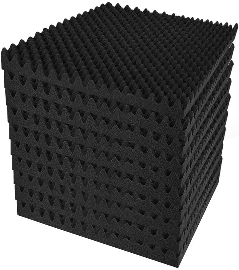 Alpha 40Pcs Acoustic Foam Panels Studio Sound Absorption Eggshell 50X50Cm