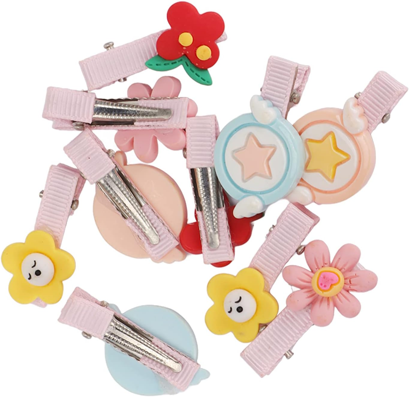 20Pcs Pet Hair Clip, Flower Shape Resin Lovely Sweet Cute Dog Hair Barrettes, Pet Headdress Pet Grooming Hairpin Pet Grooming Hair Accessories for Small and Medium Pets