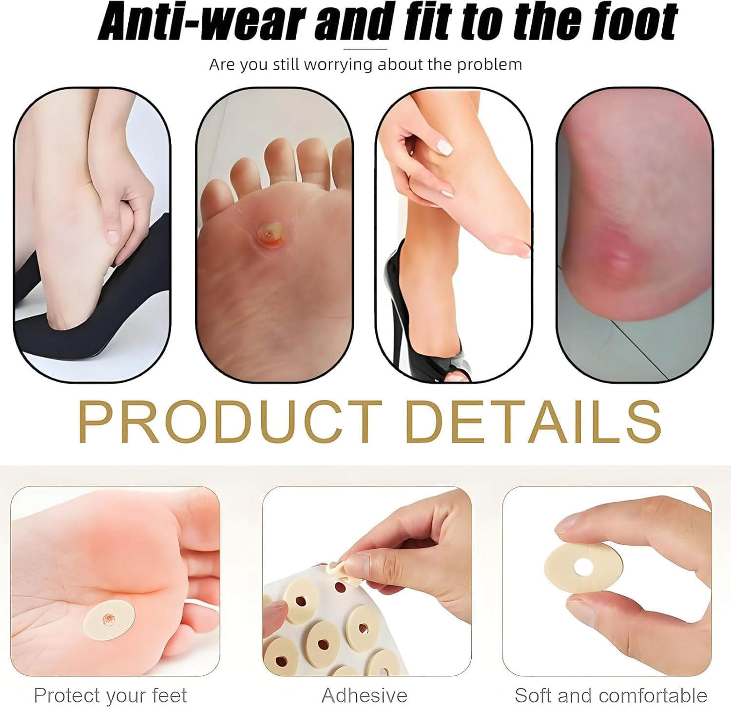Limcryspp 120 Toe Pads, Waterproof Self-Adhesive Adhesive, Enhance Adhesion, Provide Cushioning, Prevent Friction, and Protect Feet and Toes image number 6