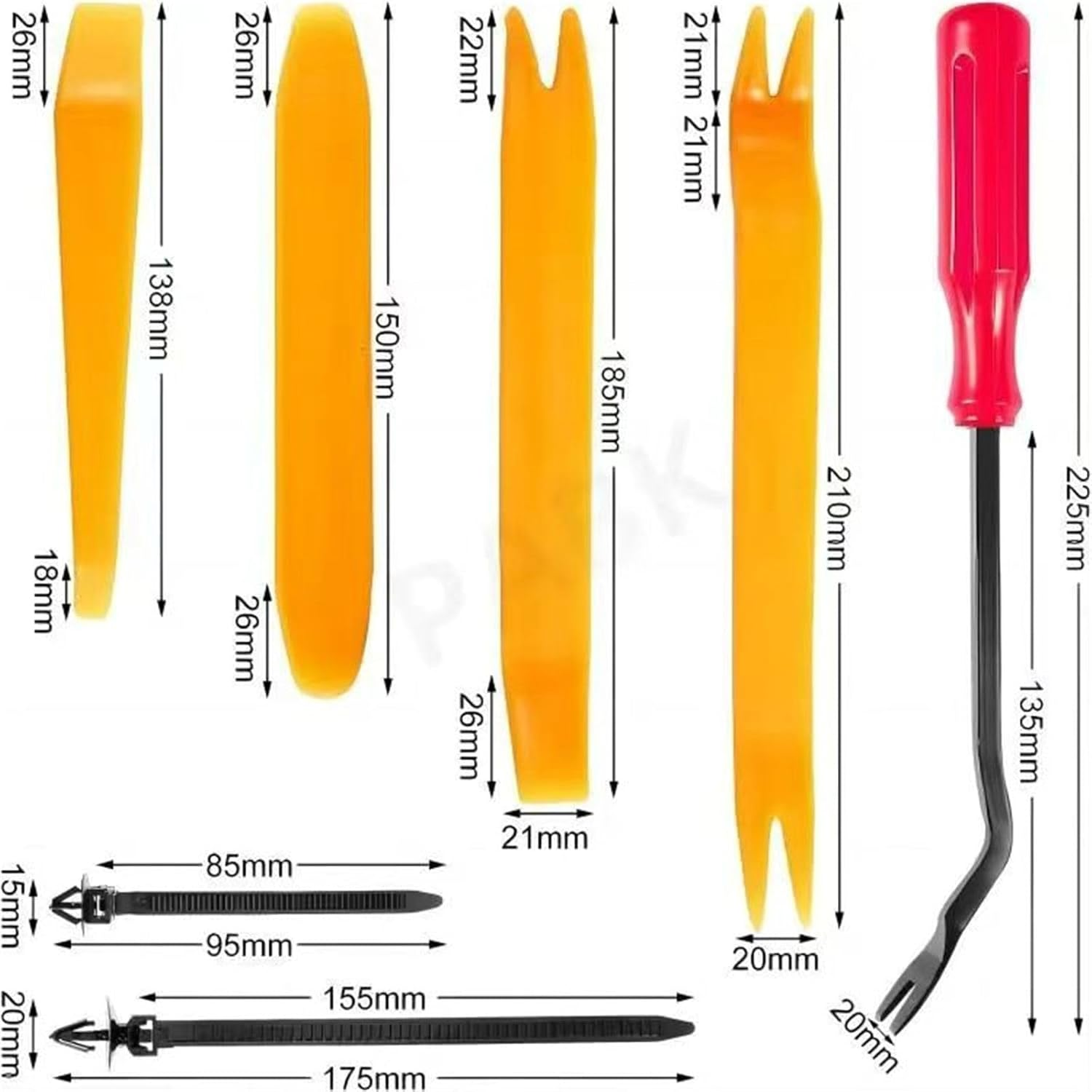 Oolong 1105 Car Retainer Clips - 135Pcs 32 Sizes Trim Removal Tool, Automotive Assortment Kit, Fasteners Rivets Repair, for Ford Toyota Honda Nissan image number 4