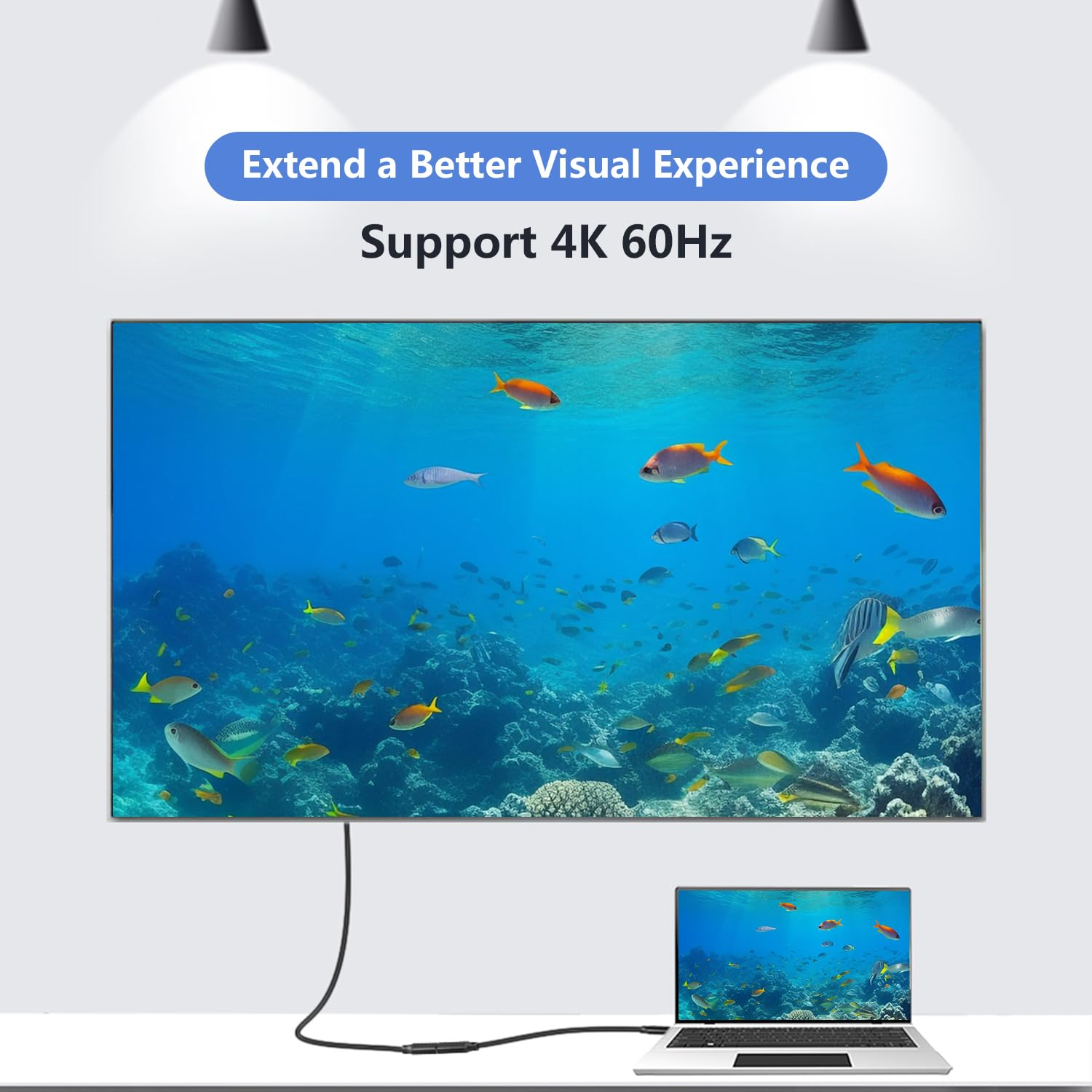 USB C Extension Cable 2 M, 20Gbps/240W/4K@60Hz USB C Extender Male to Female Type C USB 3.2 Gen 2 Charging/Data Sync Cord Braided Nylon for Macbook Air/Pro, PSVR2, Portable Monitor, Hub, Phone