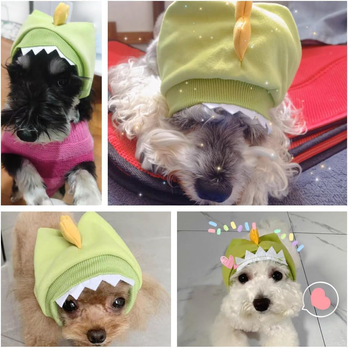 Quiet Ears for Dogs and Cats Pet Soothing Hat Dog Ear Muffs Noise Dog Hats Pet Ears Warm Dog Ear Cover Winter Hat Dogs Head Wrap for Small Dogs Cats Pets (Green, L) image number 1