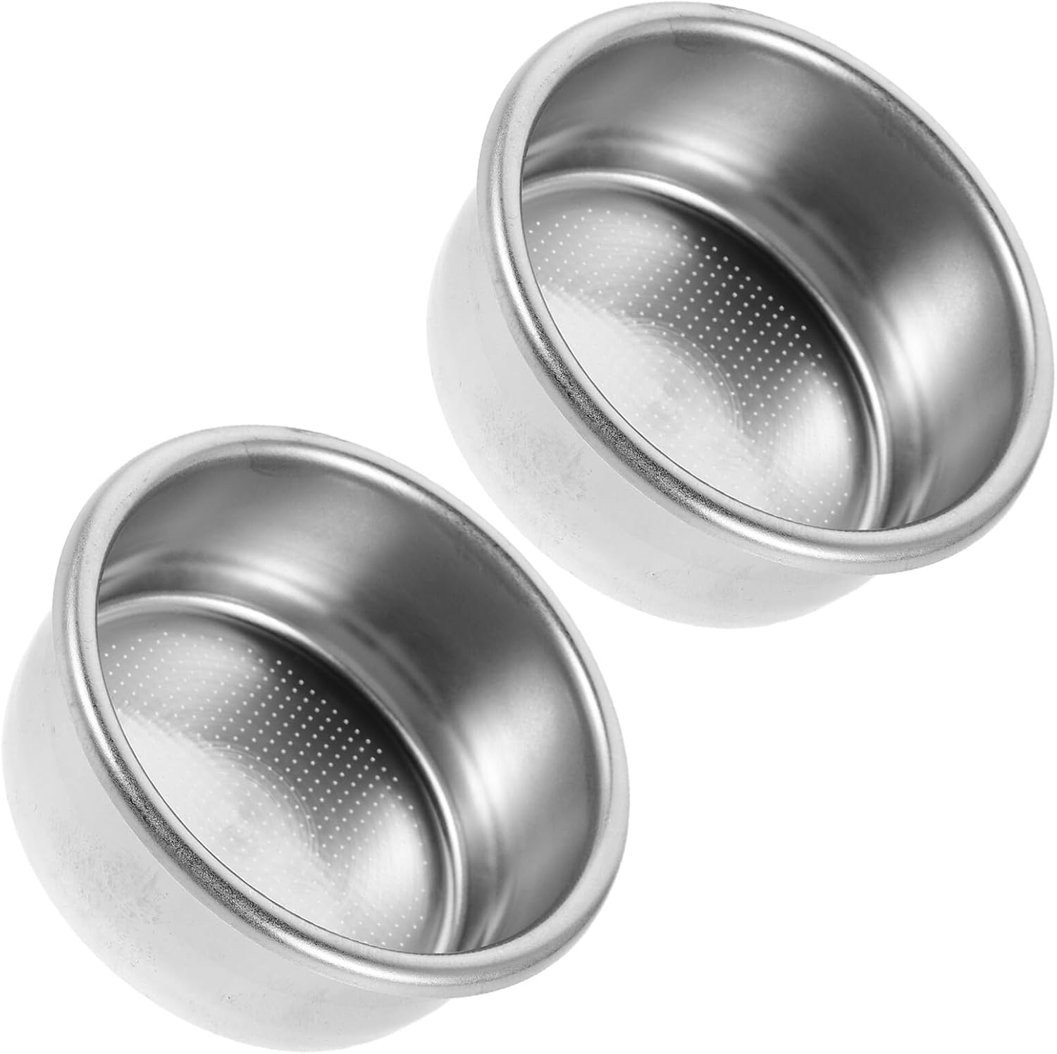 CHILDWEET 2Pcs Stainless Steel Espresso Filter Basket for Portafilter Pressurized Coffee Strainer Cups with Fine Mesh Screen Coffee Filter Replacement for Home and Office Tea Maker image number 1