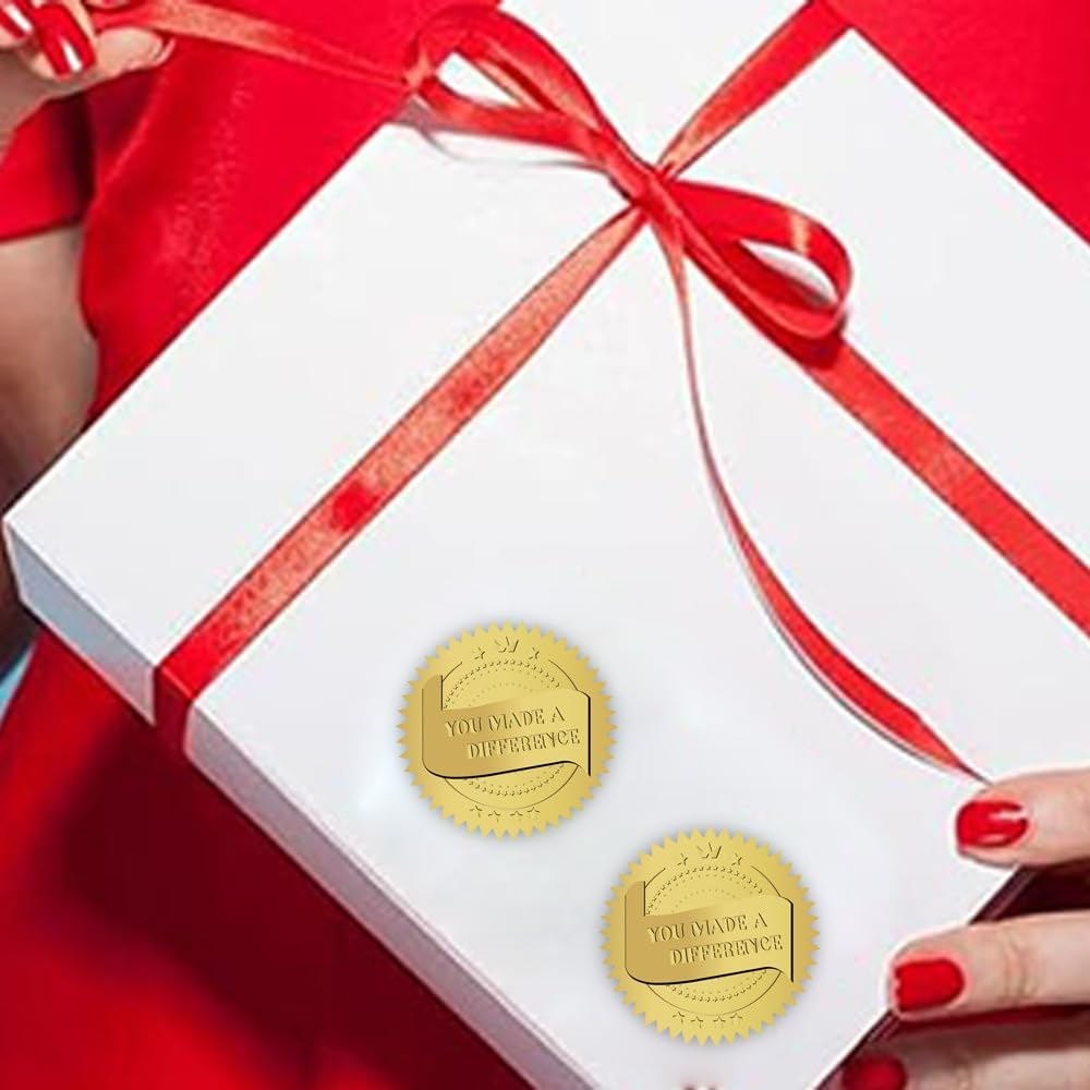 Embosser Stamp Stickers - Gold, Silver, Red - 45Mm, 50Mm - 100 Stickers/20 Sheets (Silver, 45Mm) image number 3