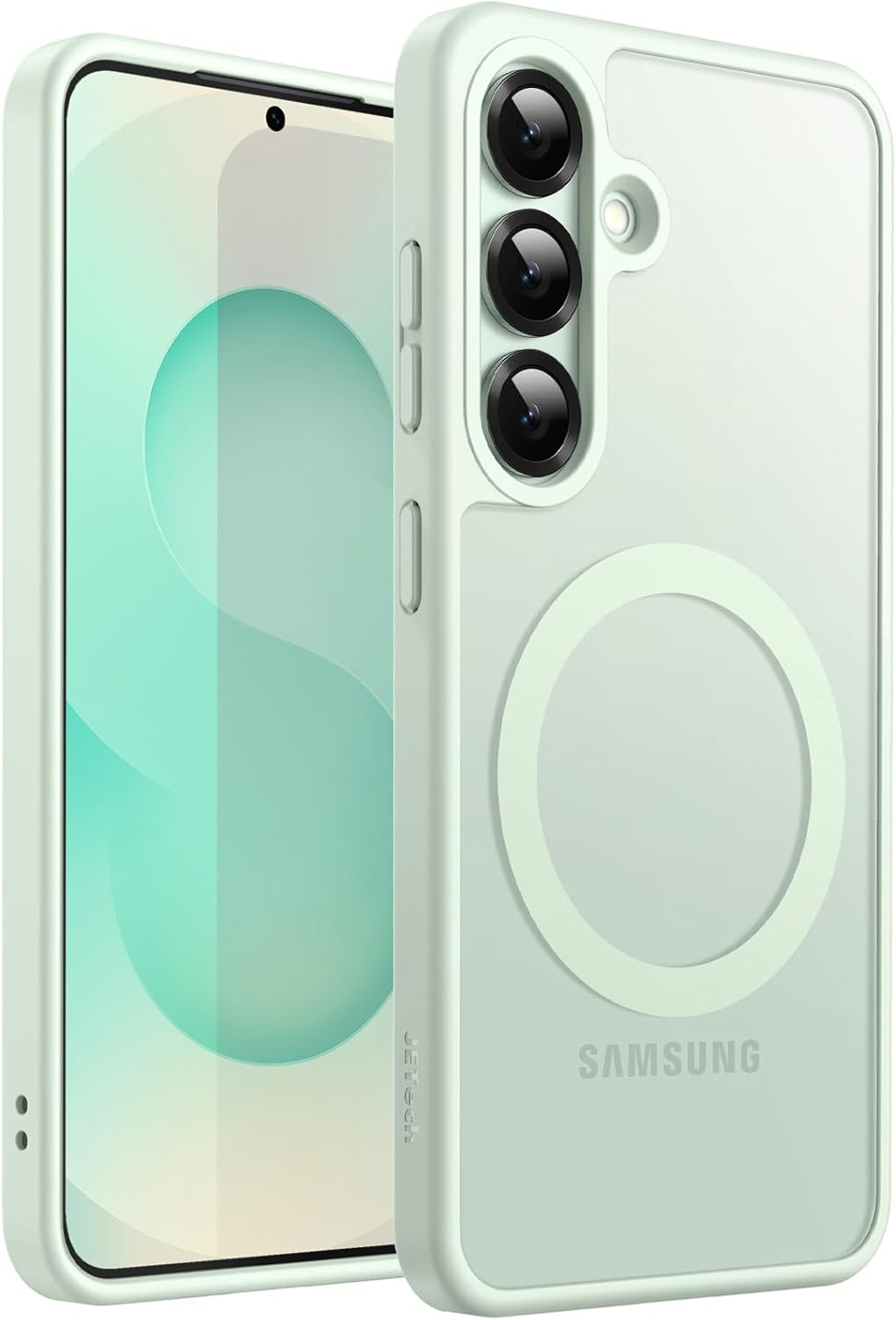 Jetech Magnetic Case for Samsung Galaxy S25 Ultra 5G, Compatible with Magsafe, Translucent Matte Back Shockproof Phone Cover (Titanium Silverblue)