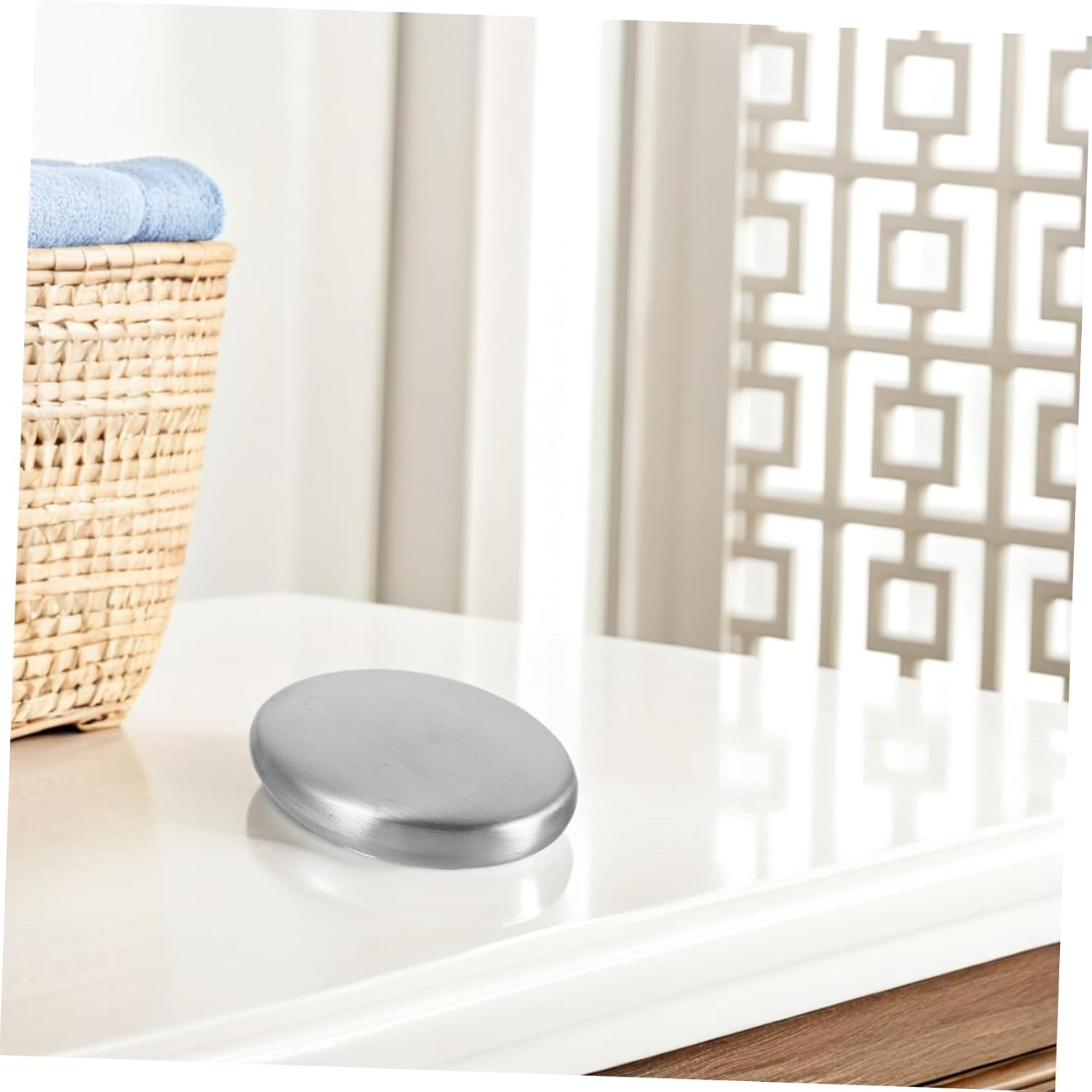 SHOWERORO Stainless Steel Soap Bar Odor Remover Portable Odor Absorber Soap for Home and Kitchen Convenient Small Metal for Cooking and Hand Washing image number 4