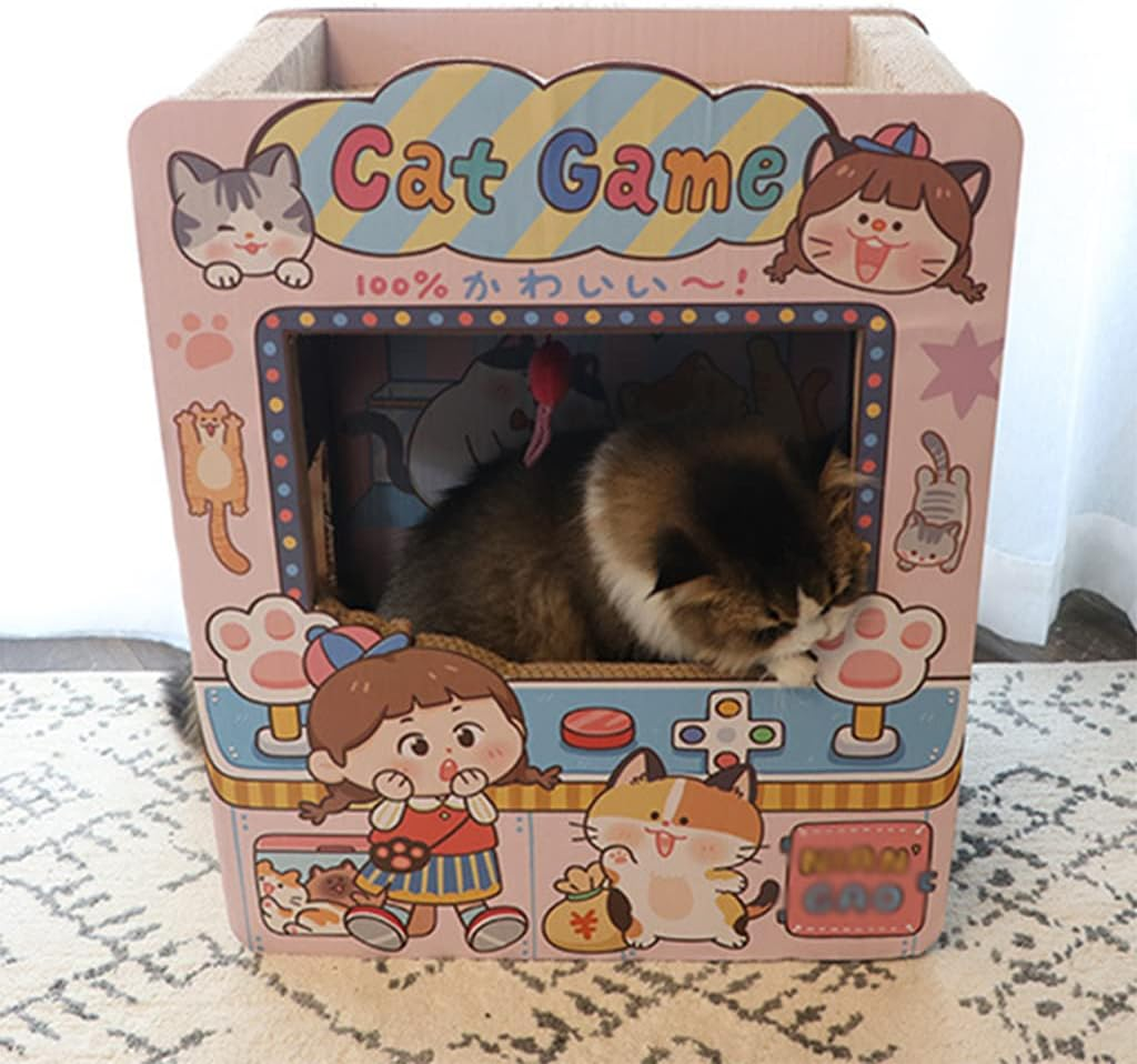 Play Unique Cat Tree Corrugated Cat Scratch Board, Scratch Resistant, Large Space Cat Furniture for Indoor Cats Play and Rest Rest image number 4