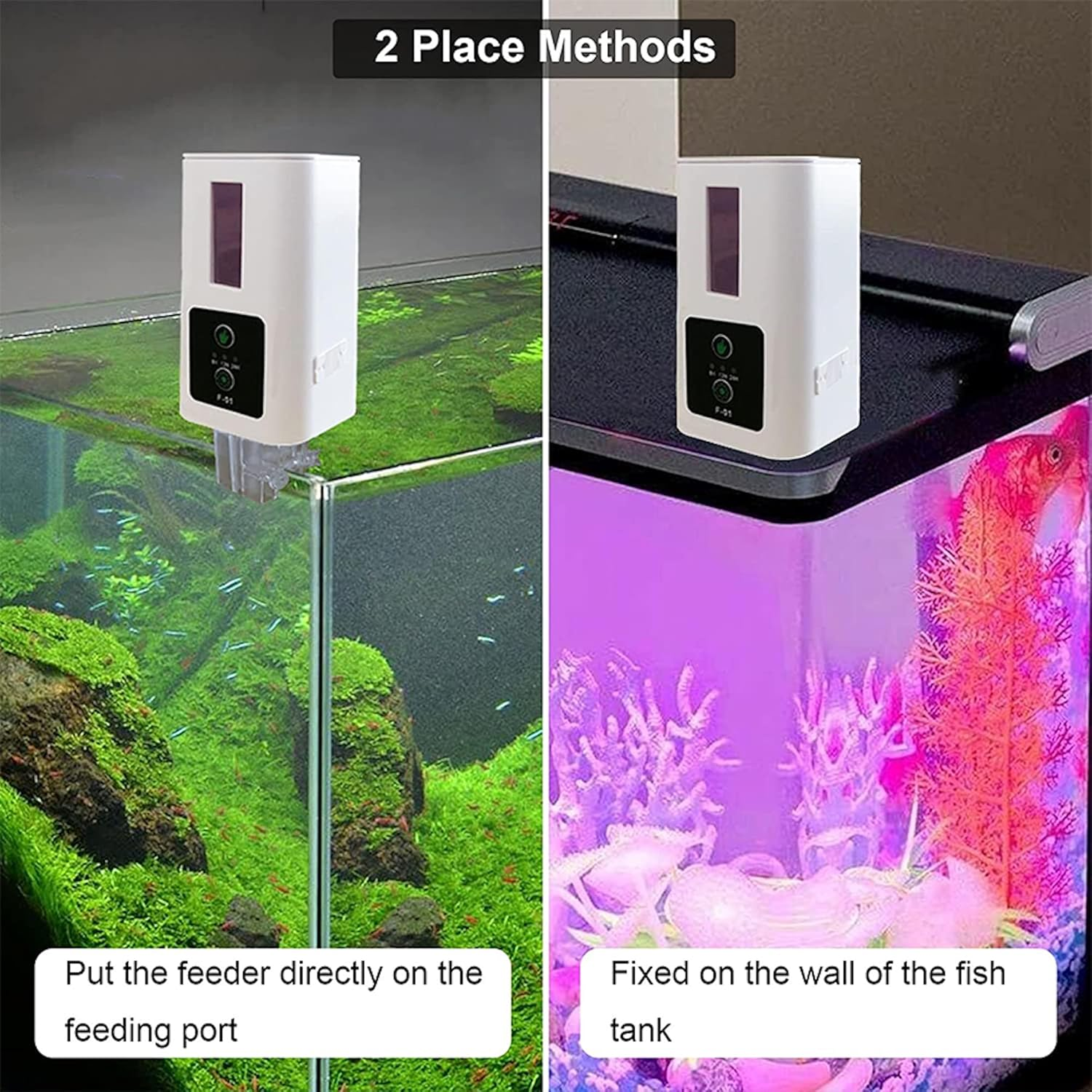 Generic 00ML Automatic Fish Feeder, 400Ml Capacity, 8/12/24H Timer, Moisture-Proof, Smart Fish Food Dispenser for Aquarium Fish Tank image number 1