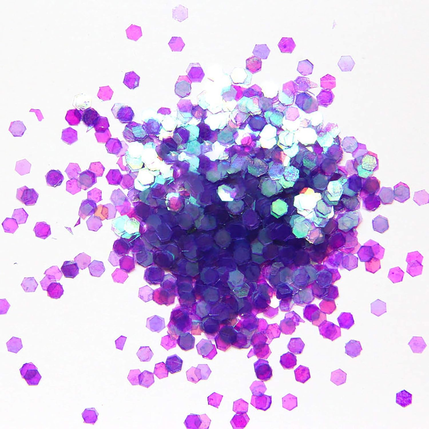 9 Packs Mixed Size Hexagon Nail Glitter Powder Sequins Shiny Colorful Nail Flakes Charm Dust