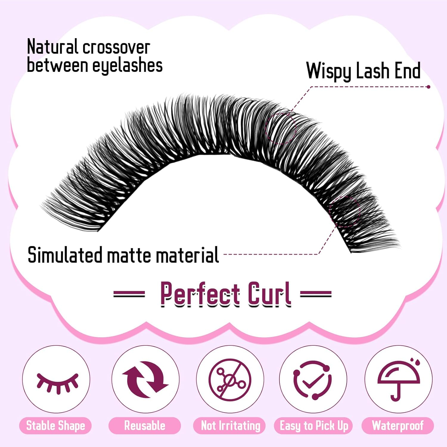 Lash Clusters 80D+100D Wispy Individual Lashes D-Curly Volume Lash Extensions 10-18Mm Natural DIY Cluster Lashes for Beginners image number 6