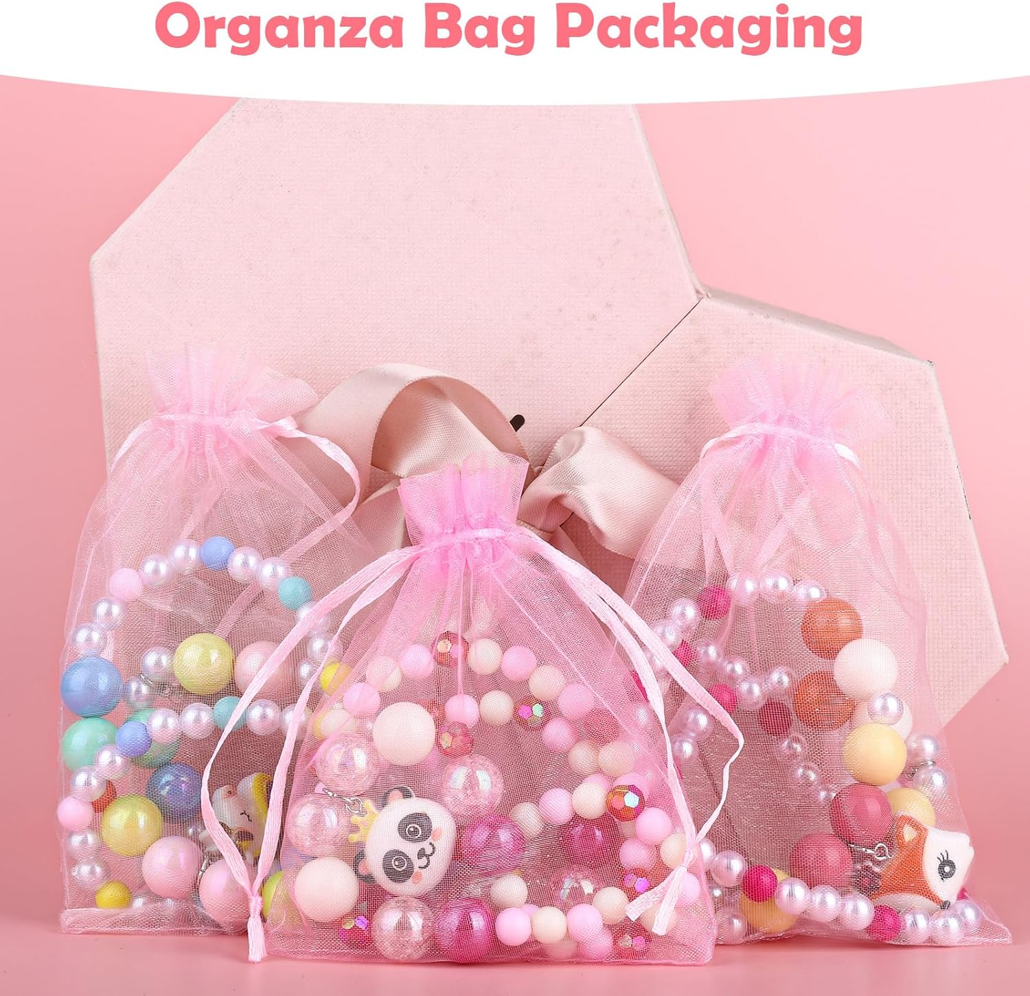 Niceup Kids Jewelry for Little Girls, Mermaid Unicorn Koala Kids Play Beaded Stretch Necklaces and Bracelets, Jewelry Gifts for Girl Toddler Princess Dress up Birthday Party Favors Party Bag Filler image number 4