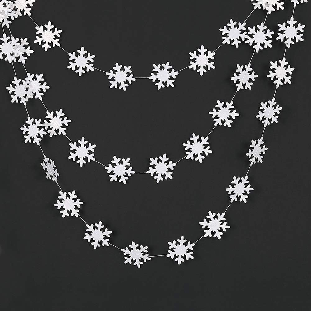 Cheerland Snowflake Garland for Party Decoration Kit Pearl White Snowflake Garland Kit