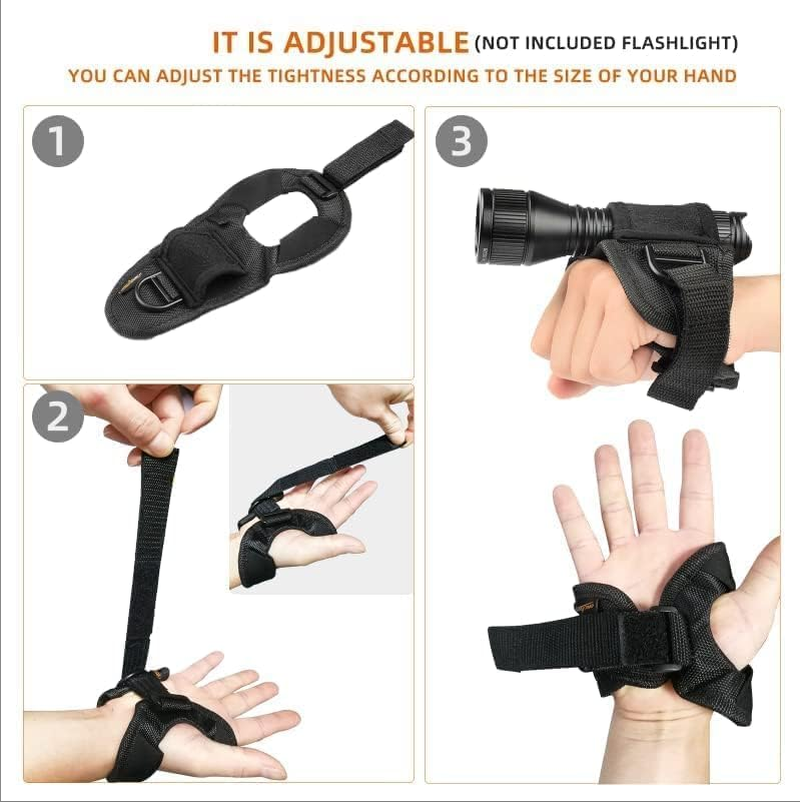 ORCATORCH WS01 Diving Flashlight Glove Hands-Free Flashlight Holder Universal Adjustable Wrist Strap Scuba Dive Lights Accessories (Not Included Flashlight) image number 4