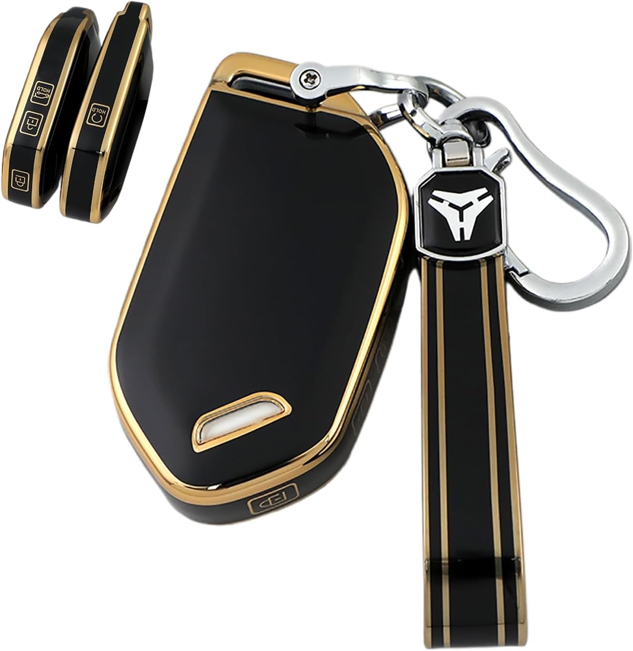 Ontto TPU Car Key Fob Cover Fit for KIA EV5 EV3 EV6 EV9 Electric Syros K4 Carnival 2025 Sorento Telluride 2024 2023 Key Holder Smart Case Shell Keyring Keychain Accessories 4 Buttons Black