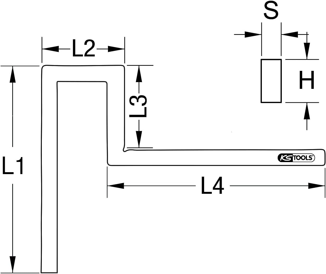 KS Tools 300.1122 Flange Squares, 400 Mm image number 1