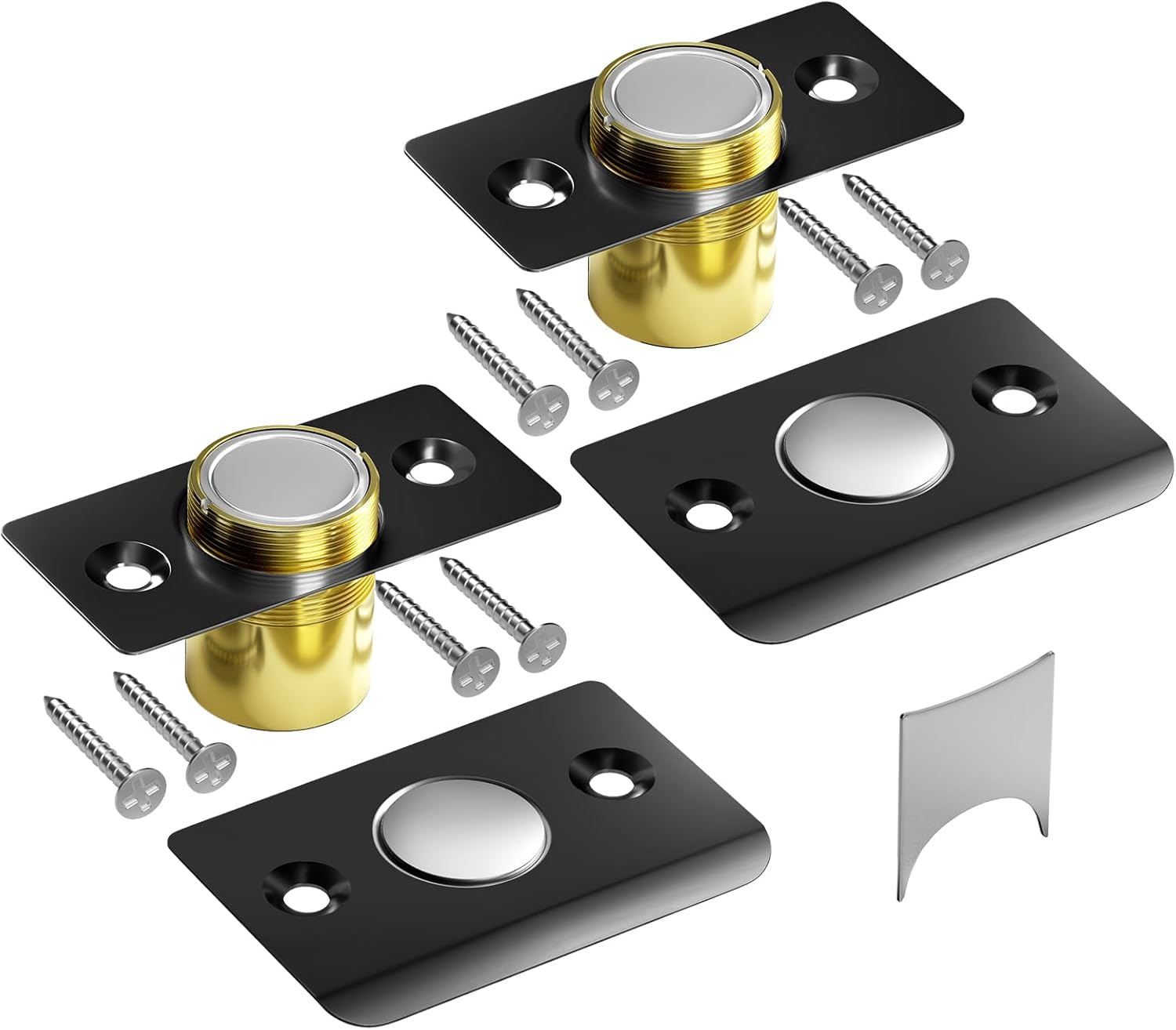 Tonitrui Silent Ball Catch, Adjustable Strong Magnet Door Catch，Using Noise Free, Replacing Door Ball Catch, with Identical Installation Dimension(2 Pack, Silver)