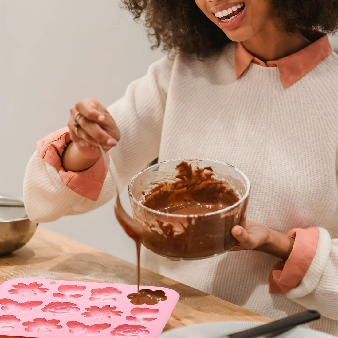 2 Pack Flower and Butterfly Silicone Cake Molds 12 Cavity 3D Flower Petals Mould Tray DIY Baking Decorating Tools for Chocolate Candy Cupcake Mousse