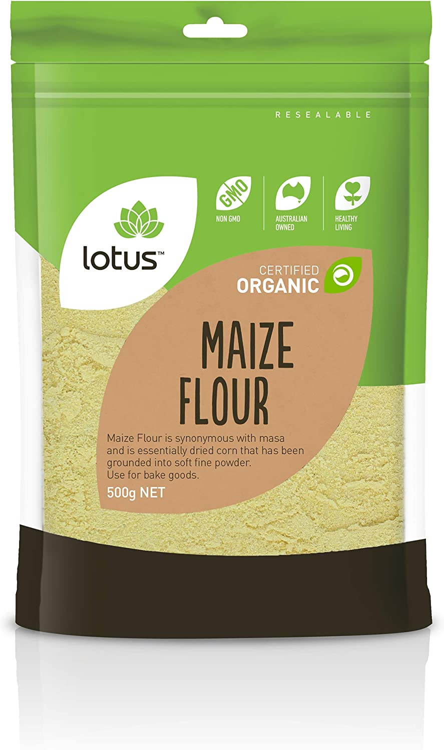 Lotus Organic Maize Flour, 500 G