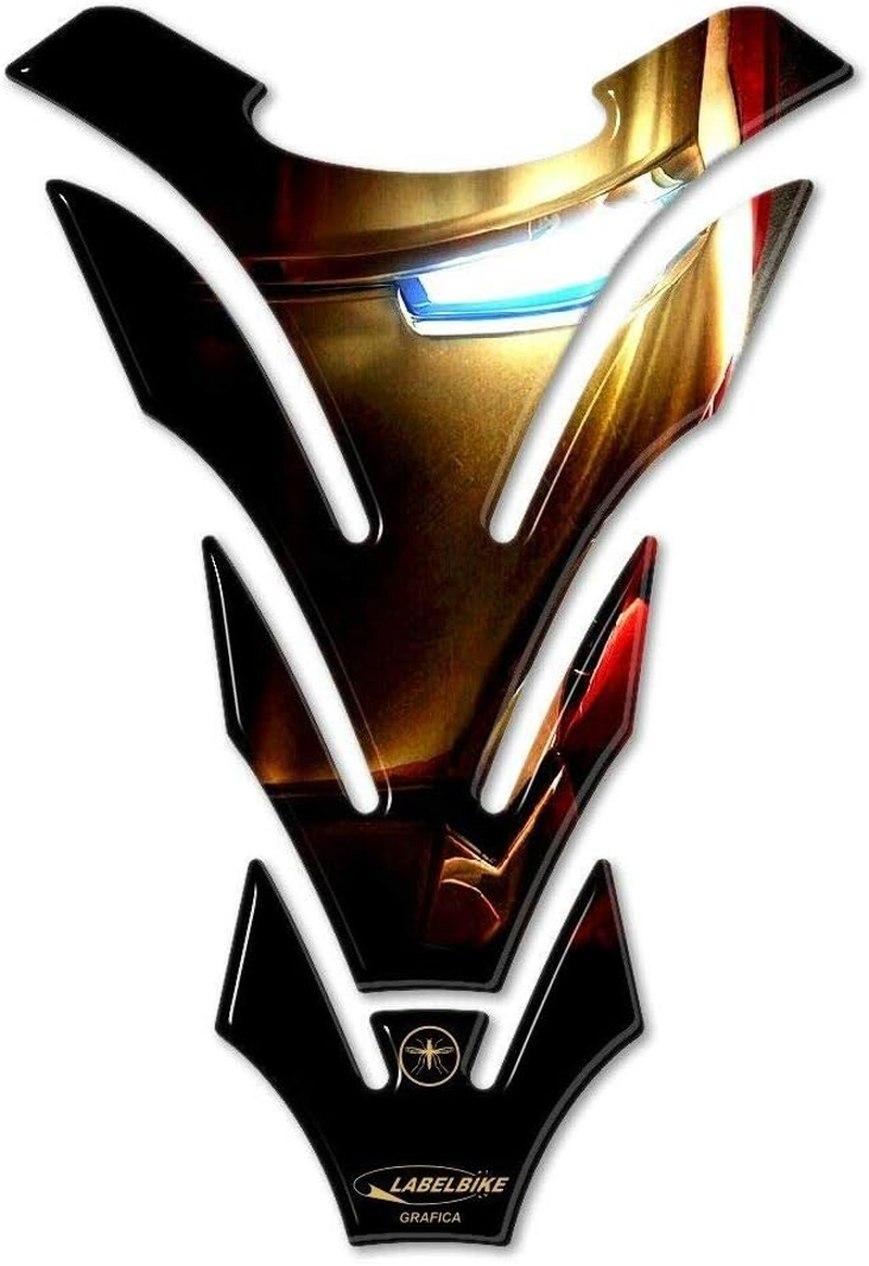 Labelbike - 3D Sticker Tank Pad Motorbike Decoration and Protection Universal in Resin - Color Black Red Gold