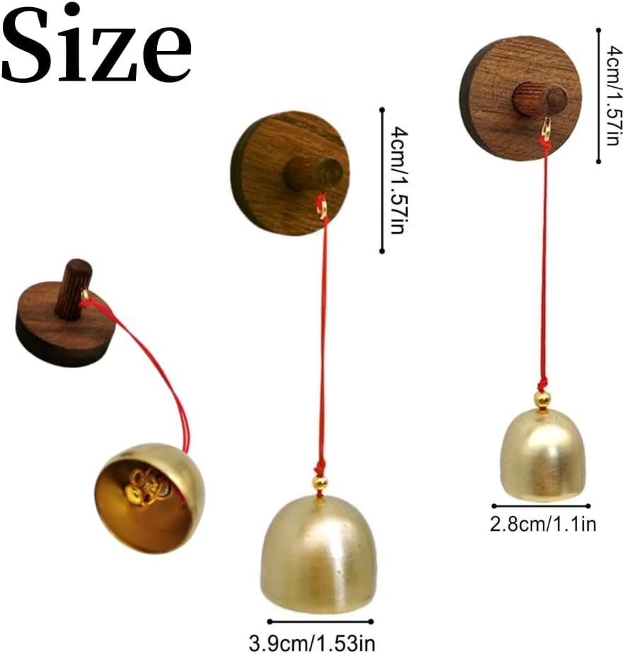 Vintage Wooden Shop Door Bell, Adhesive Metal Doorbell Chime for Entrance, Door Ornament (Pure Copper, 3.9Cm) image number 3