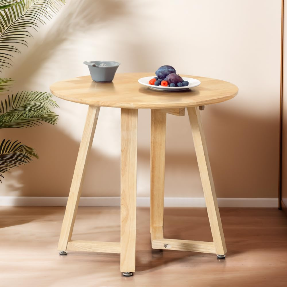 Furb round Coffee Table, Modern Accent Side Table with Adjustable Foot Pads & Sturdy Soild Wood Frame, Sofa Cocktail Table for Home, Living Room, Office, Balcony(60Cm, Oak)