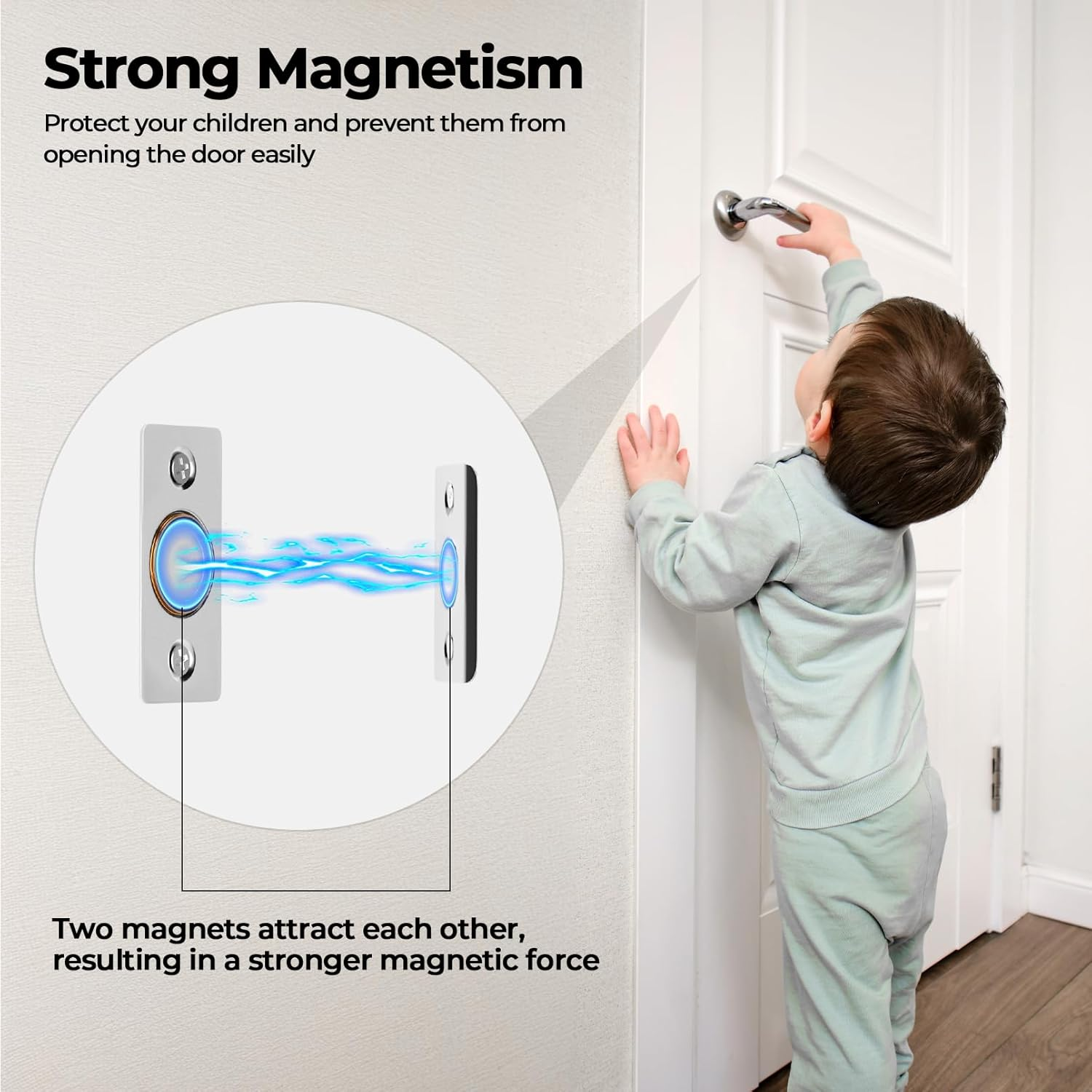 Tonitrui Silent Ball Catch, Adjustable Strong Magnet Door Catch，Using Noise Free, Replacing Door Ball Catch, with Identical Installation Dimension(2 Pack, Silver) image number 5