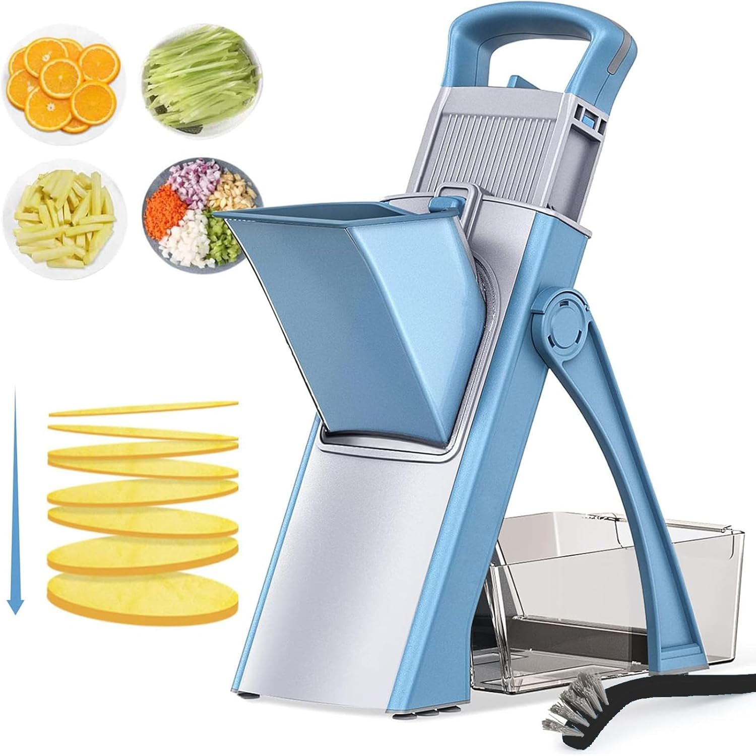 Heyinova Vegetable Cutter,Adjustable Vegetable Food Slicer Chopper,Multifunctional Kitchen Utensils,Potato and Fruit Slicer Suitable for Restaurants and Home Kitchens image number 3