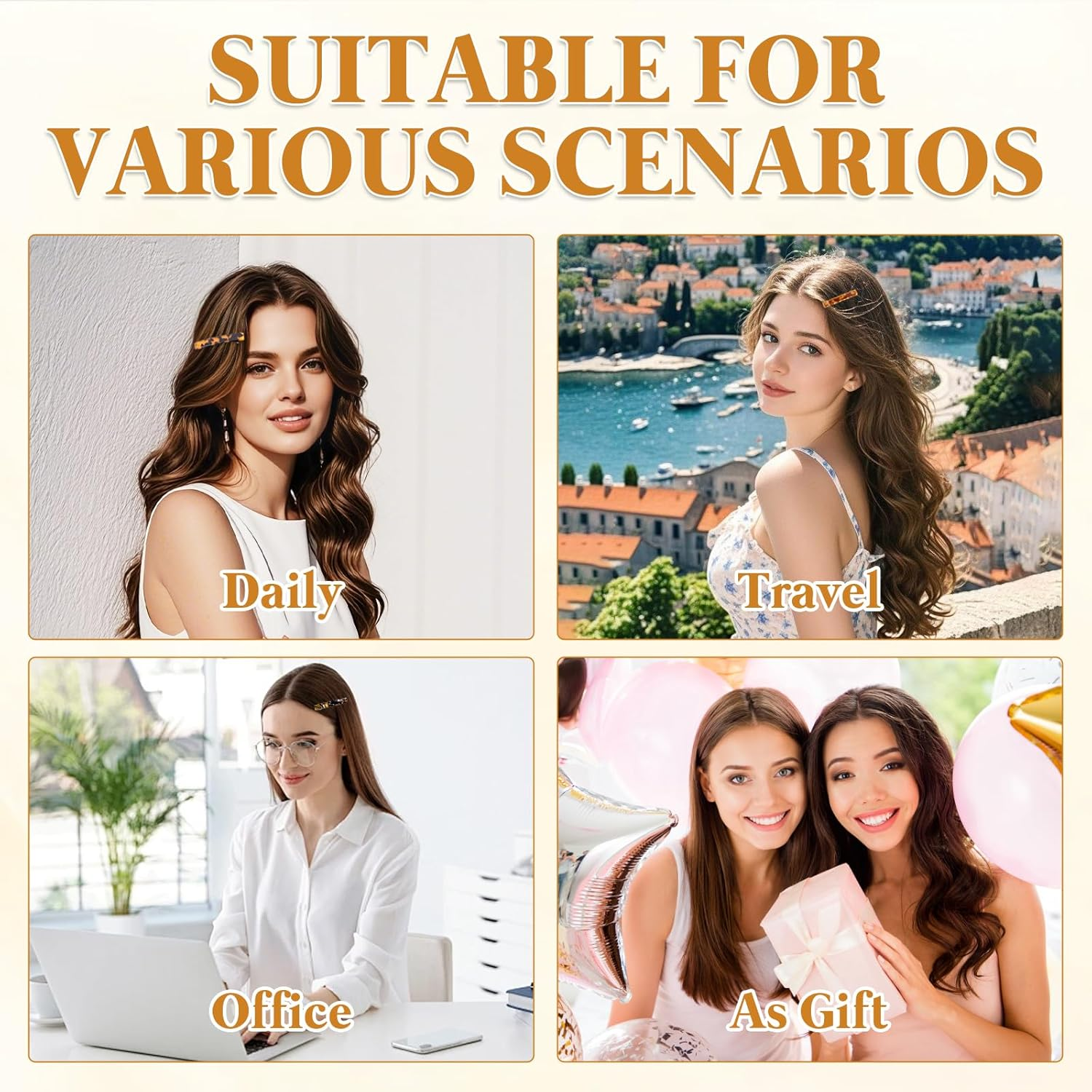 Hanyousheng 6 PCS French Hair Clips, 7.5Cm Acetate Barrette Hair Sliders, Tortoiseshell Delicate Hairs Accessories, Colorful Hairs Clis for Women and Girls(Six Colors) image number 4